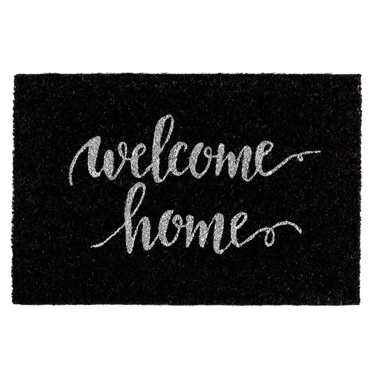 

Коврик придверный, 40x60 см, кокос, черный, Welcome home, Home deco