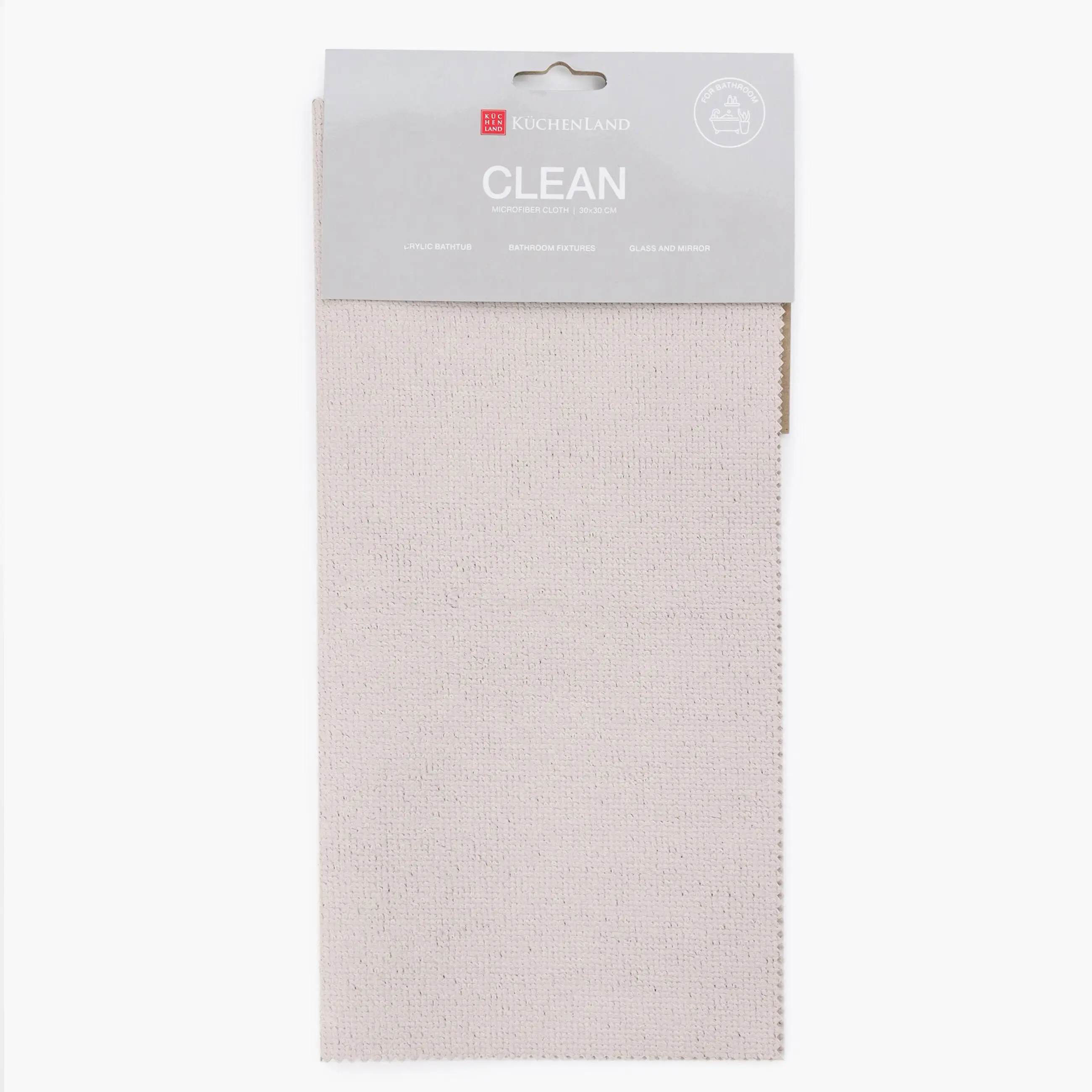 Тряпка для ванной, 30х30 см, полиуретан, бежево-розовая, Clean, image-0