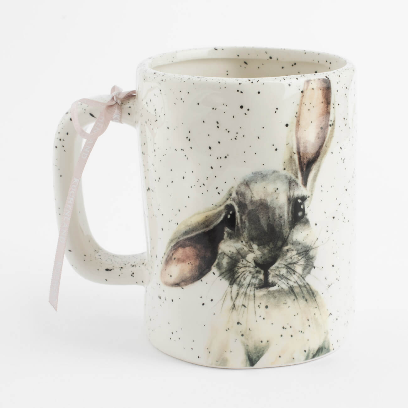 Кружка, 500 мл, керамика, молочная, в крапинку, Кролик, Natural Easter изображение № 1