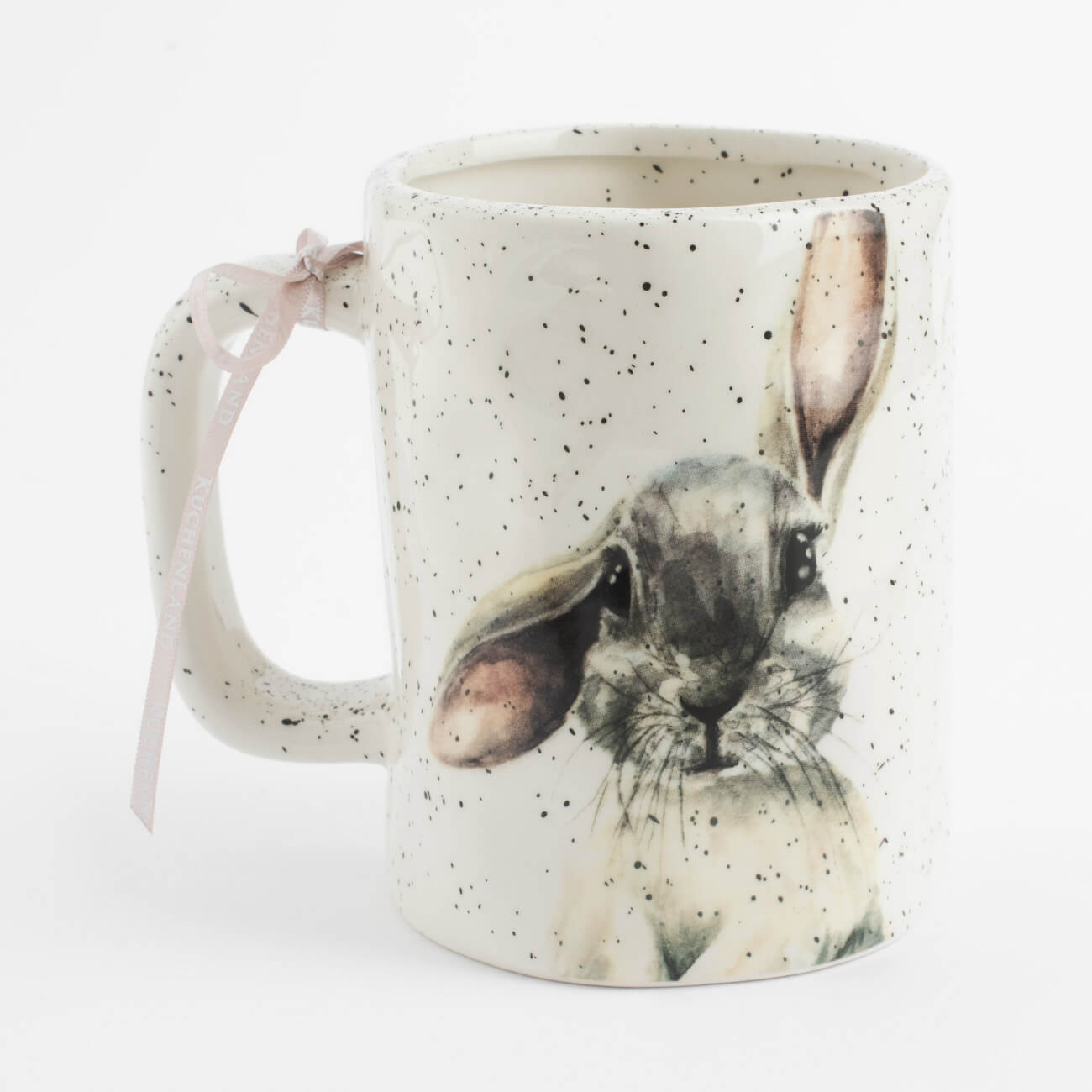 

Кружка, 500 мл, керамика, молочная, в крапинку, Кролик, Natural Easter