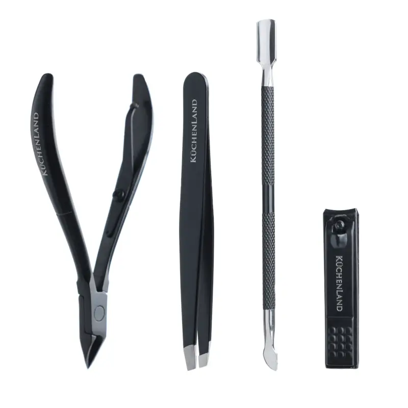 Набор маникюрный, 4 пр, сталь, черный, Manicure black ,image-0