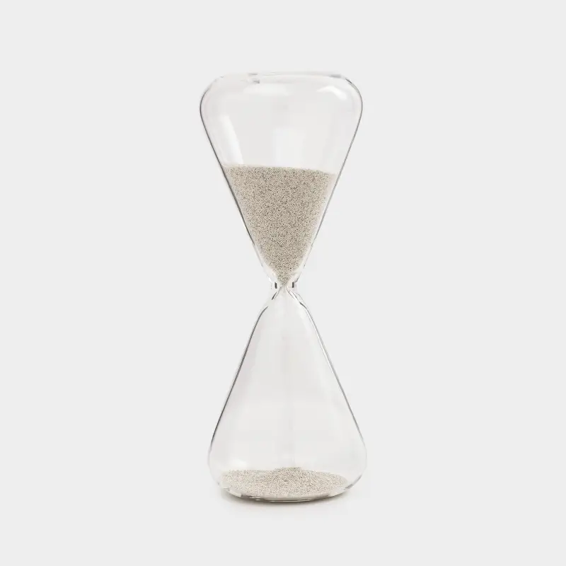 Часы песочные, 16 см, 2 минуты, стекло, серебристые, Sand time ,image-0