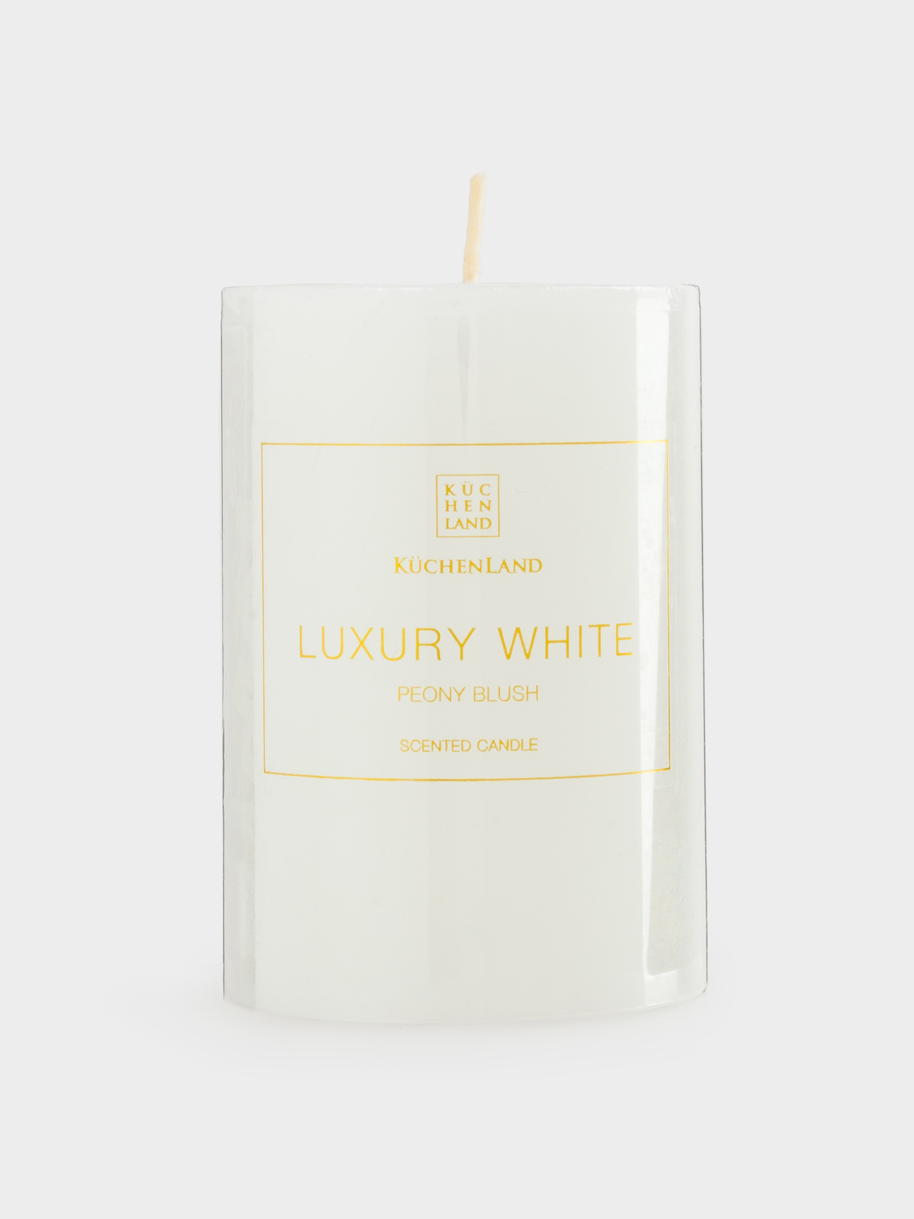 Свеча ароматическая, 10 см, цилиндрическая, белая, Peony Blush, Luxury white, image-2