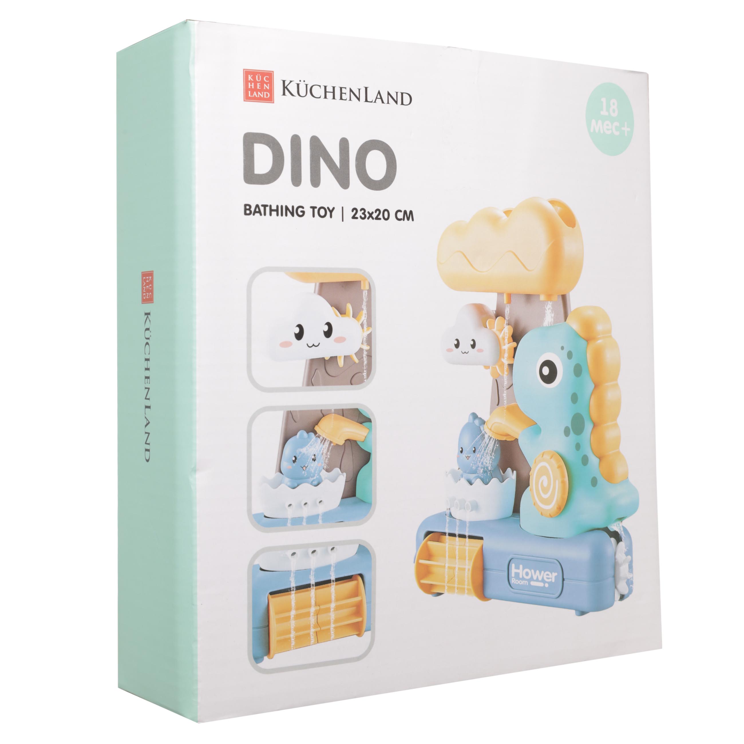 Игрушка для купания, 23x20 см, пластик, цветная, Водяной душ с динозаврами, Dino изображение № 4