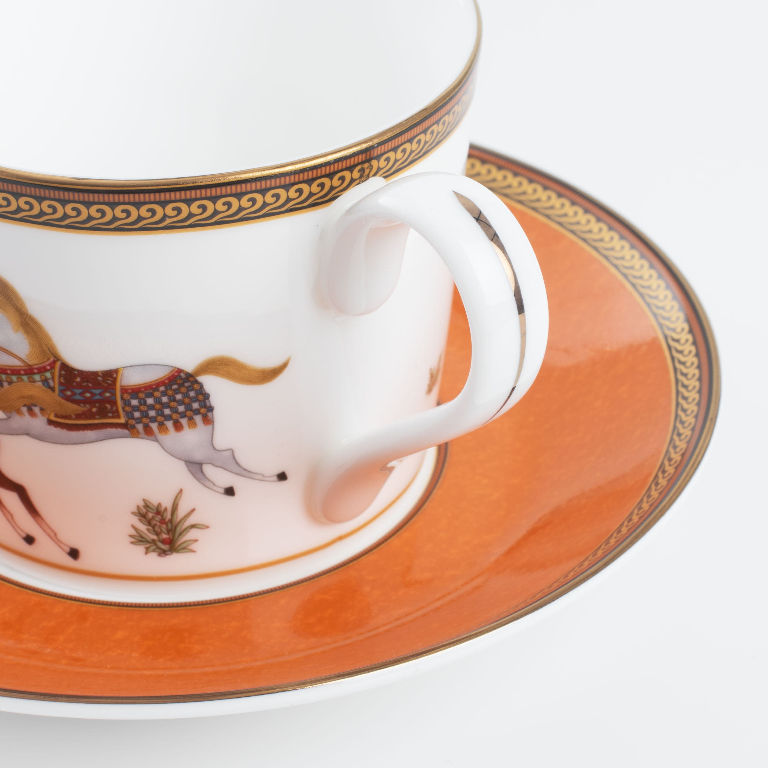Пара чайная, 1 перс, 2 пр, 250 мл, фарфор F, коричневая, Скачки, Blue wind изображение № 4