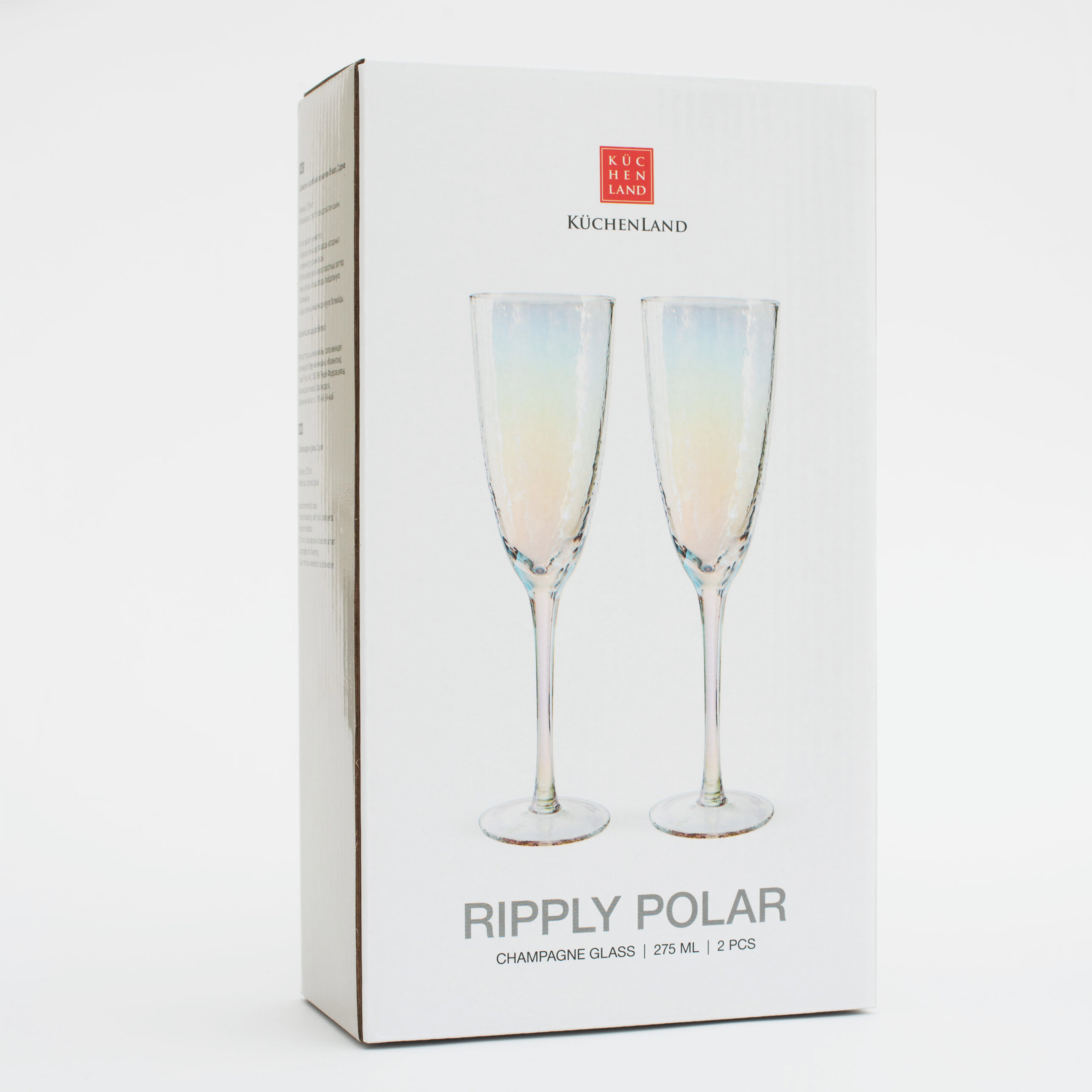 Бокал для шампанского, 275 мл, 2 шт, стекло, перламутр, Ripply polar изображение № 7