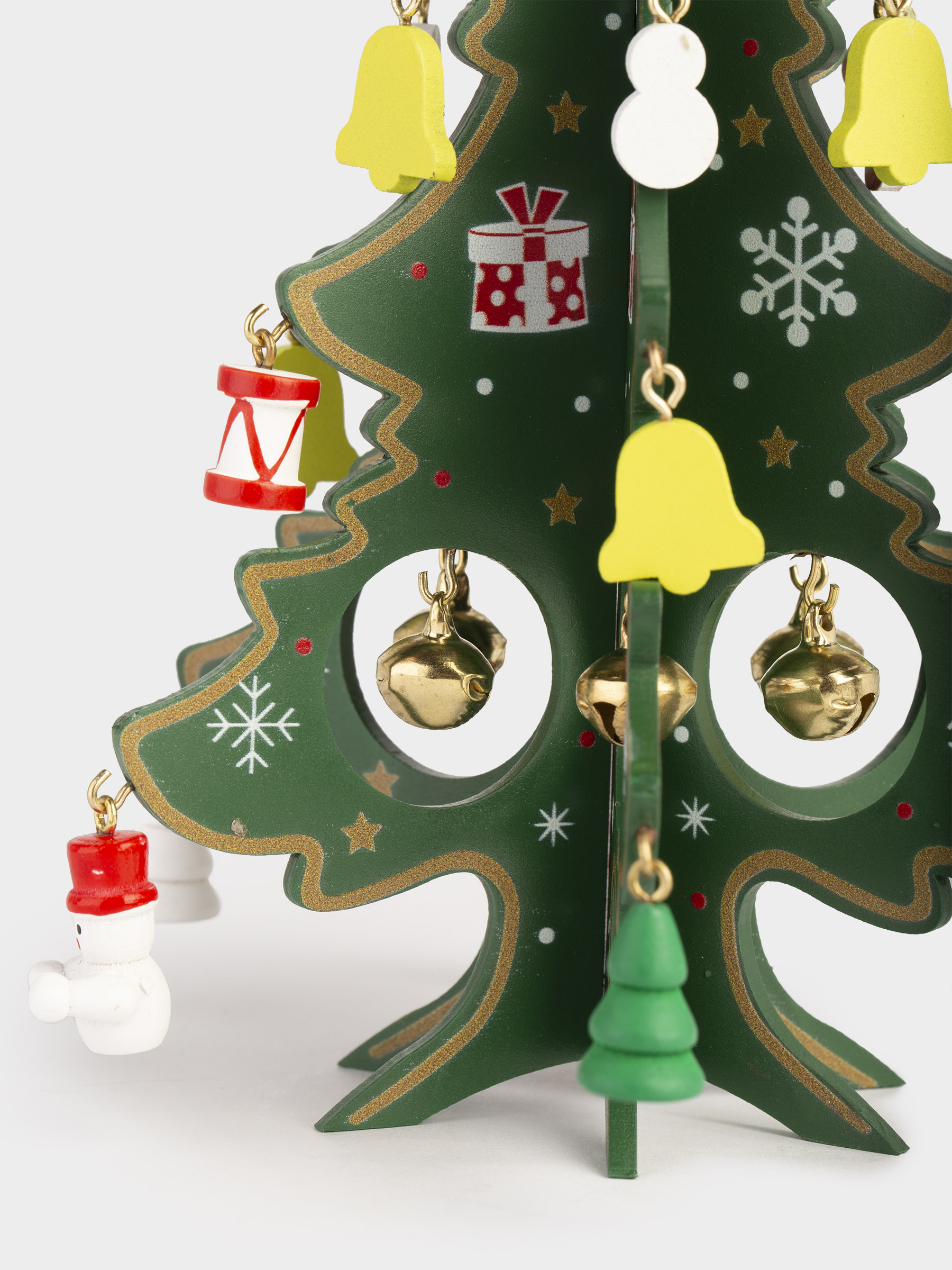 Статуэтка, 18 см, с подвесками, МДФ, зеленая, Ель с игрушками, Christmas style, image-5
