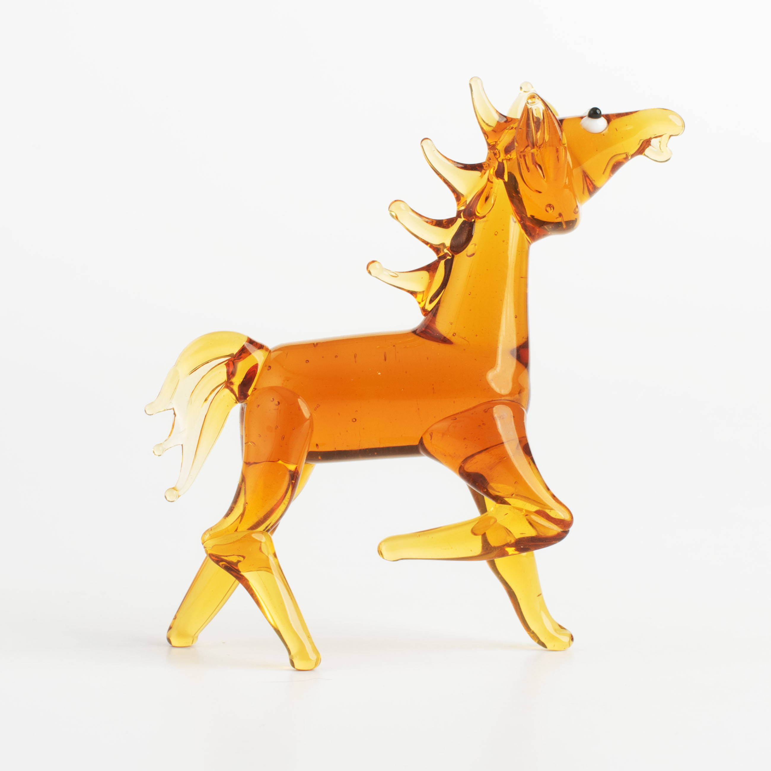 Статуэтка, 7 см, стекло, янтарная, Лошадь, Vitreous изображение № 4