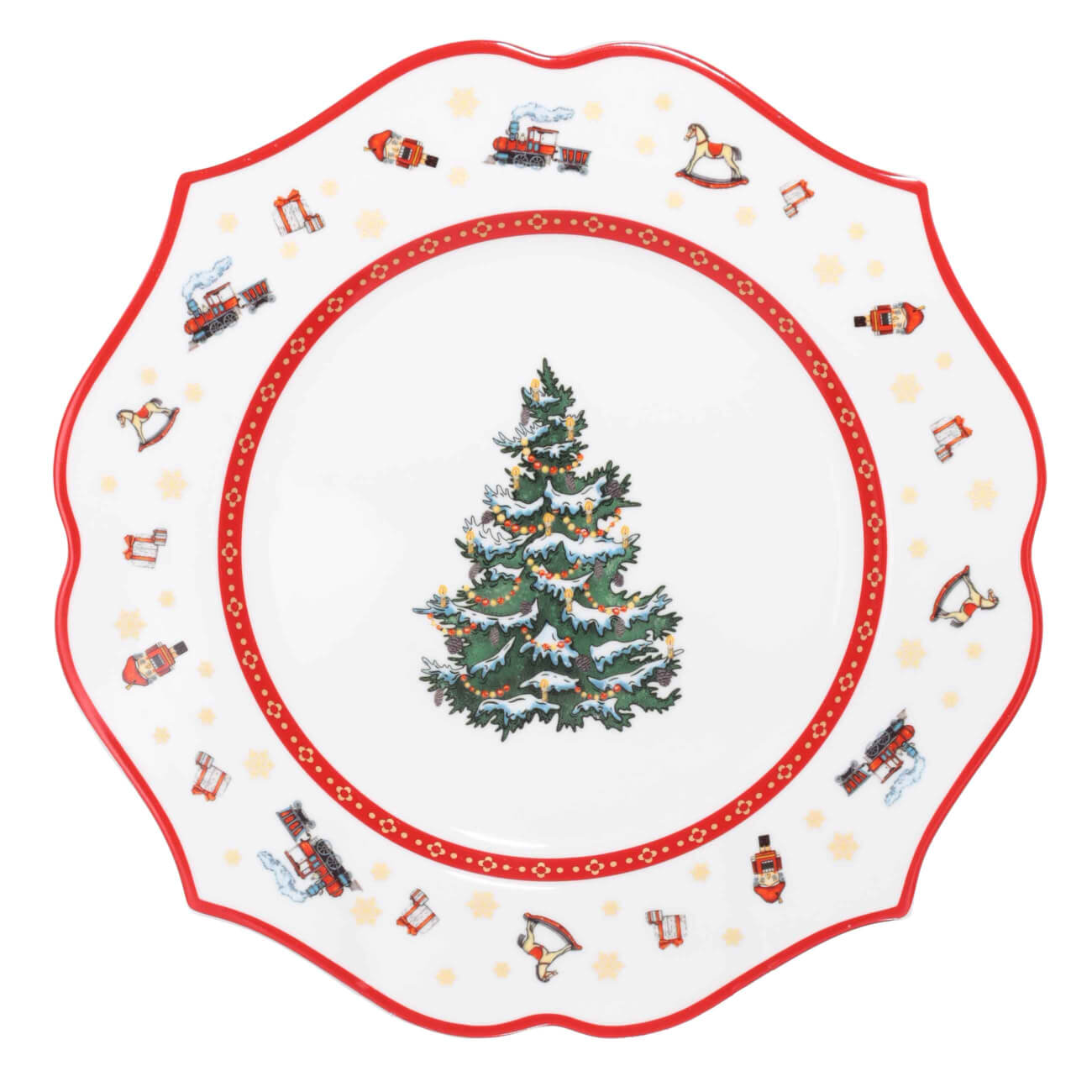 

Тарелка обеденная, 27 см, фарфор N, белая, Елка и подарки, Family traditions