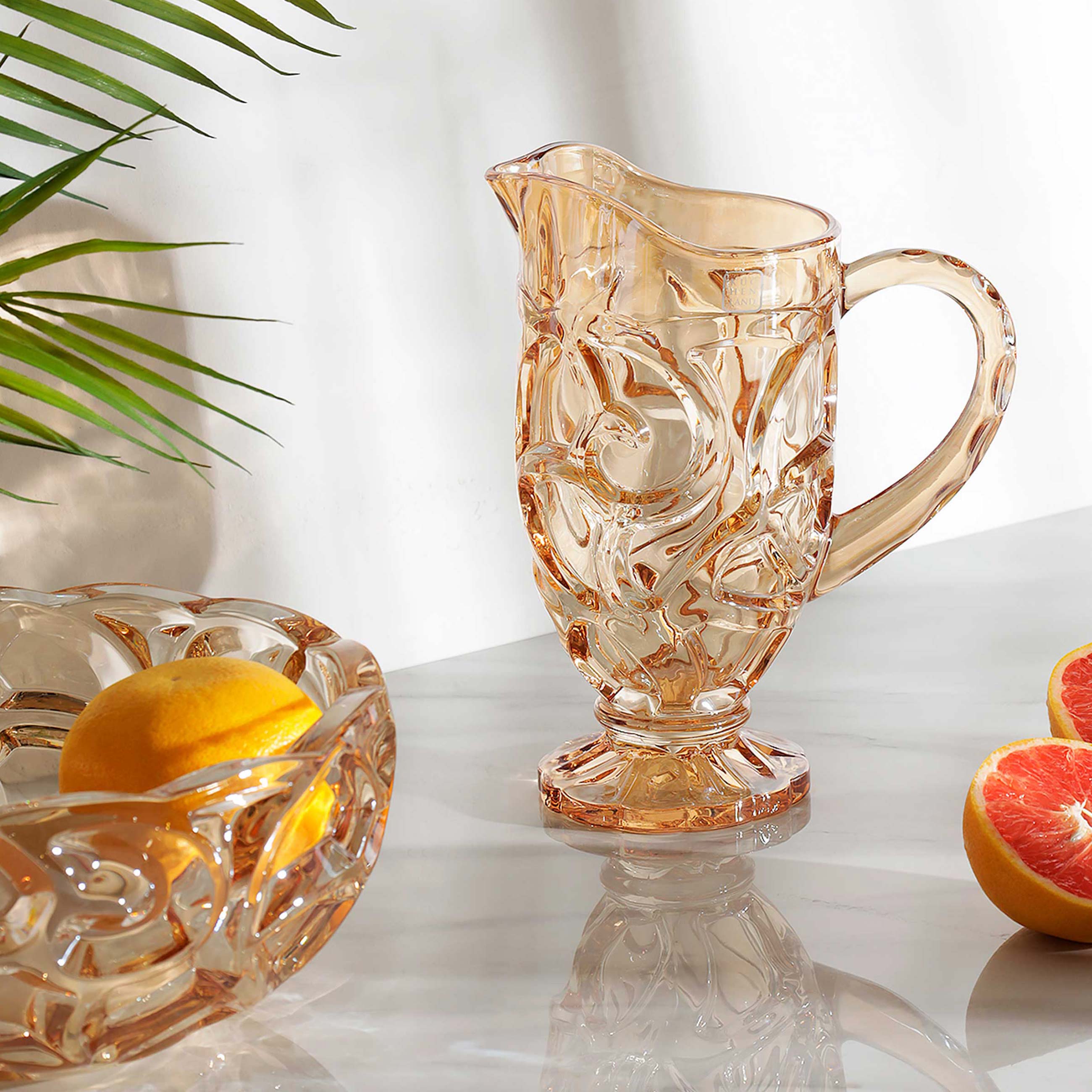 Кувшин, 1 л, стекло Р, янтарный, Узоры, Gala, image-6