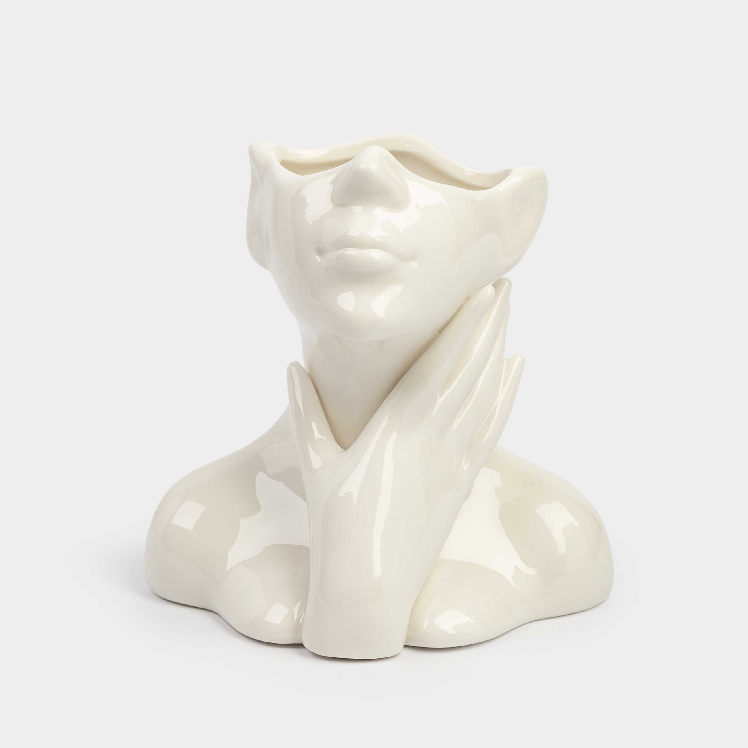 Подставка для косметических кистей 12 см фарфор P белая Руки на шее Face 1090₽