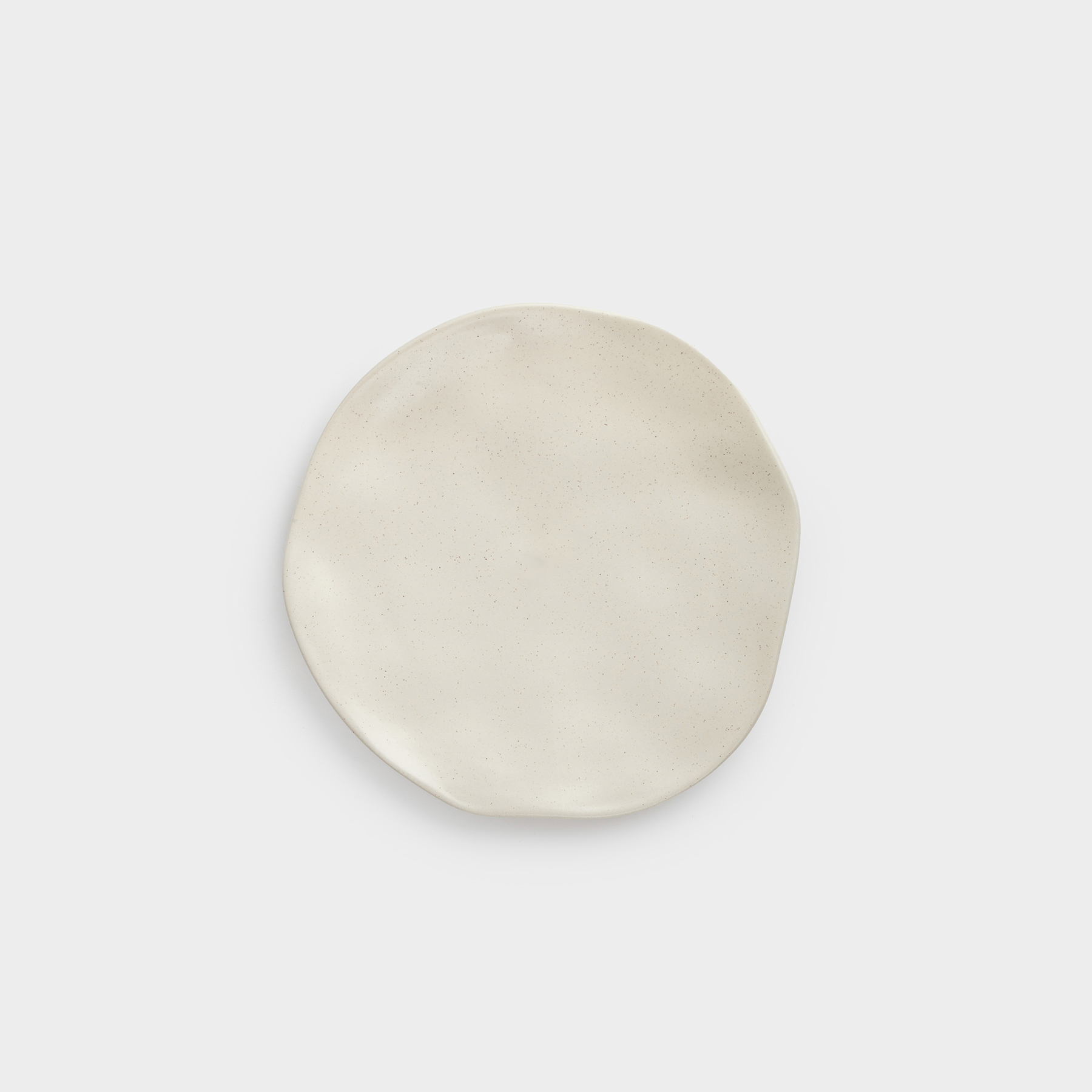 Тарелка закусочная, 22 см, Мятый эффект, Crumple creme