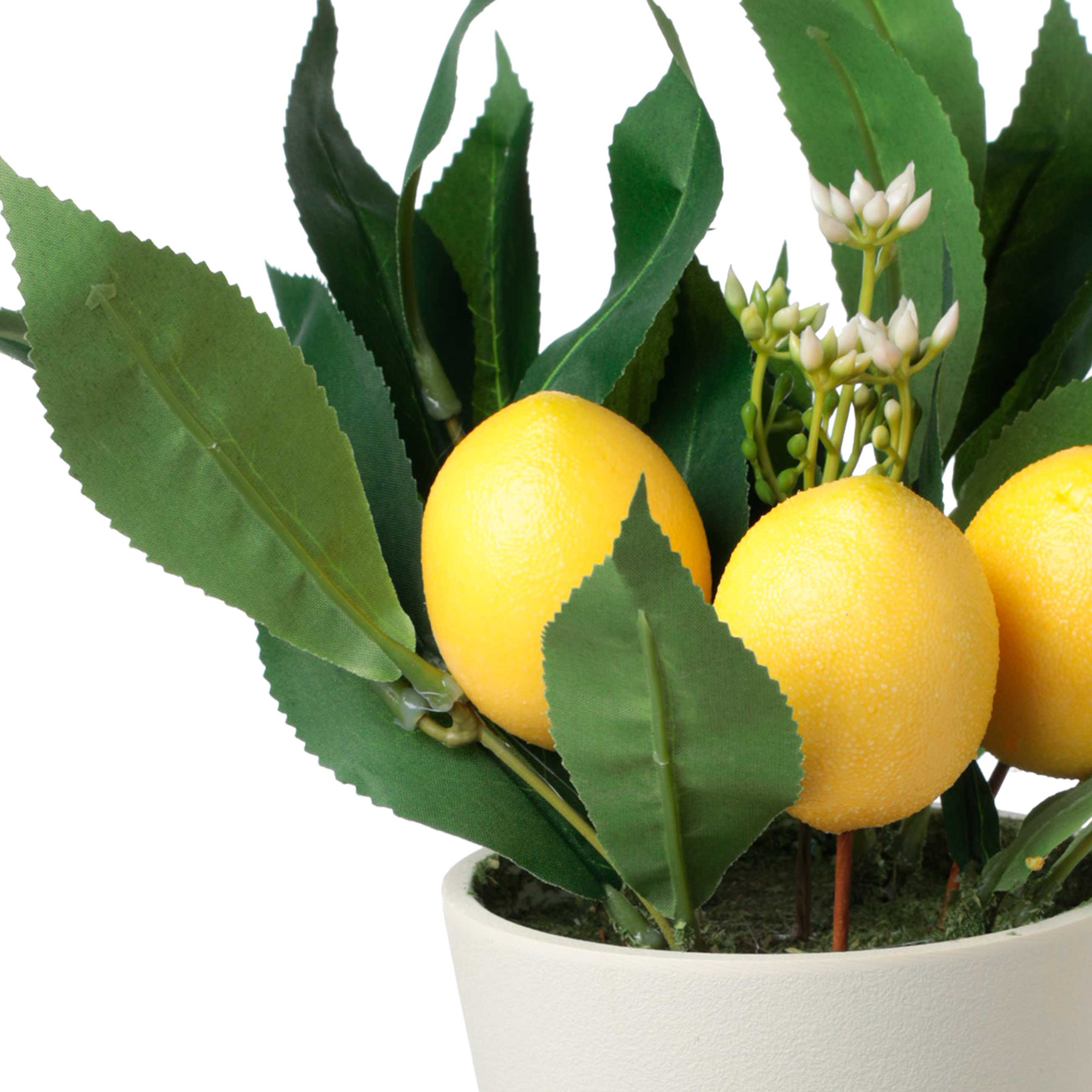 Растение искусственное, 28 см, в горшке, полиэстер/меламин, Лимоны, Pot garden