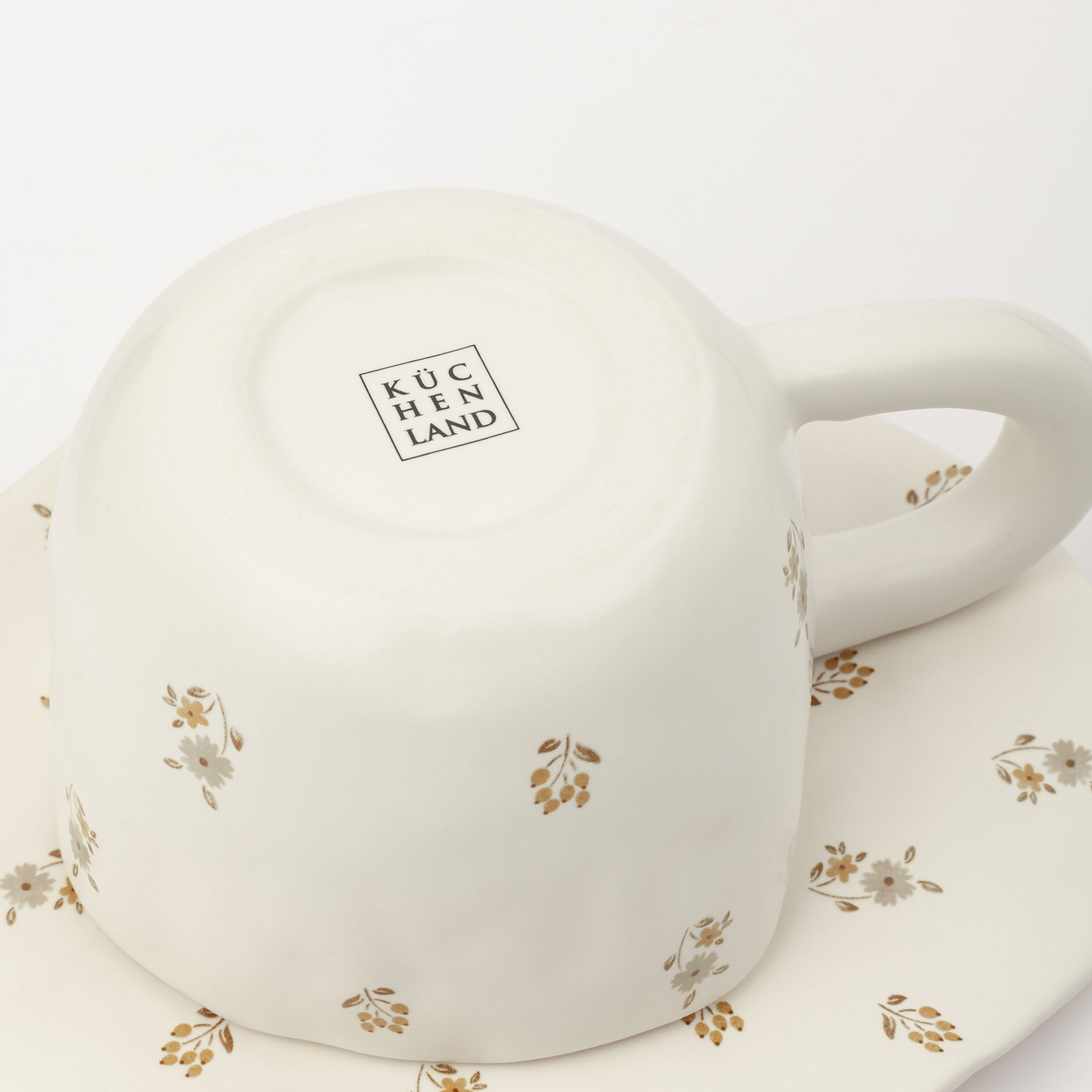 Пара чайная, 1 перс, 2 пр, 360 мл, керамика, молочная, Винтажные цветы, La flore изображение № 7