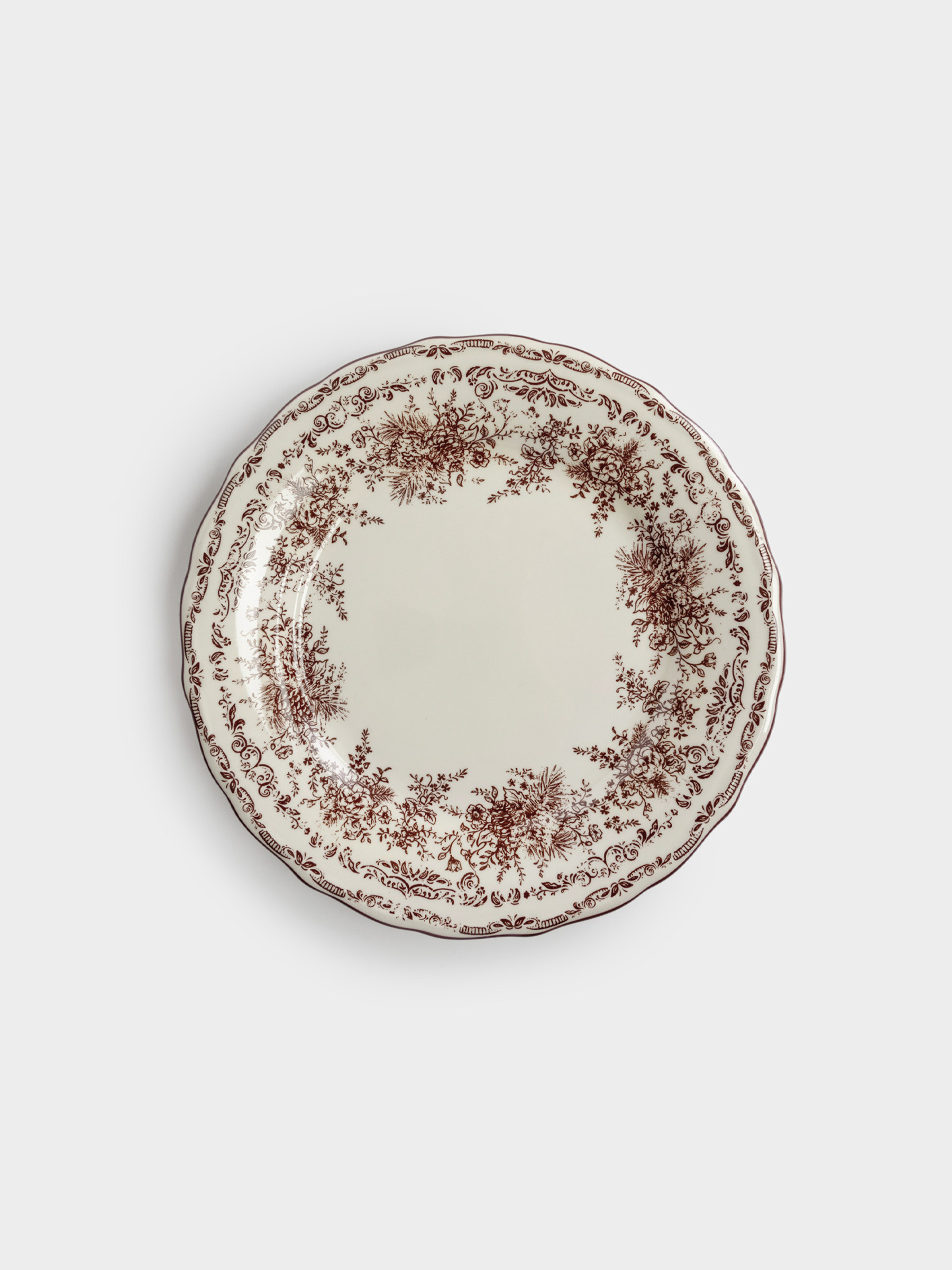 Тарелка обеденная, 28 см, Шишки и цветы, Pine lace
