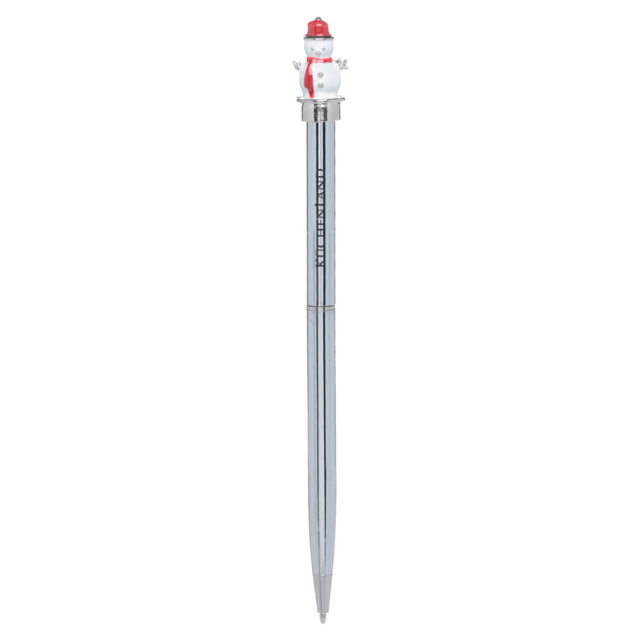 

Ручка шариковая, 14 см, с фигуркой, сталь, серебристая, Снеговик, Draw figure