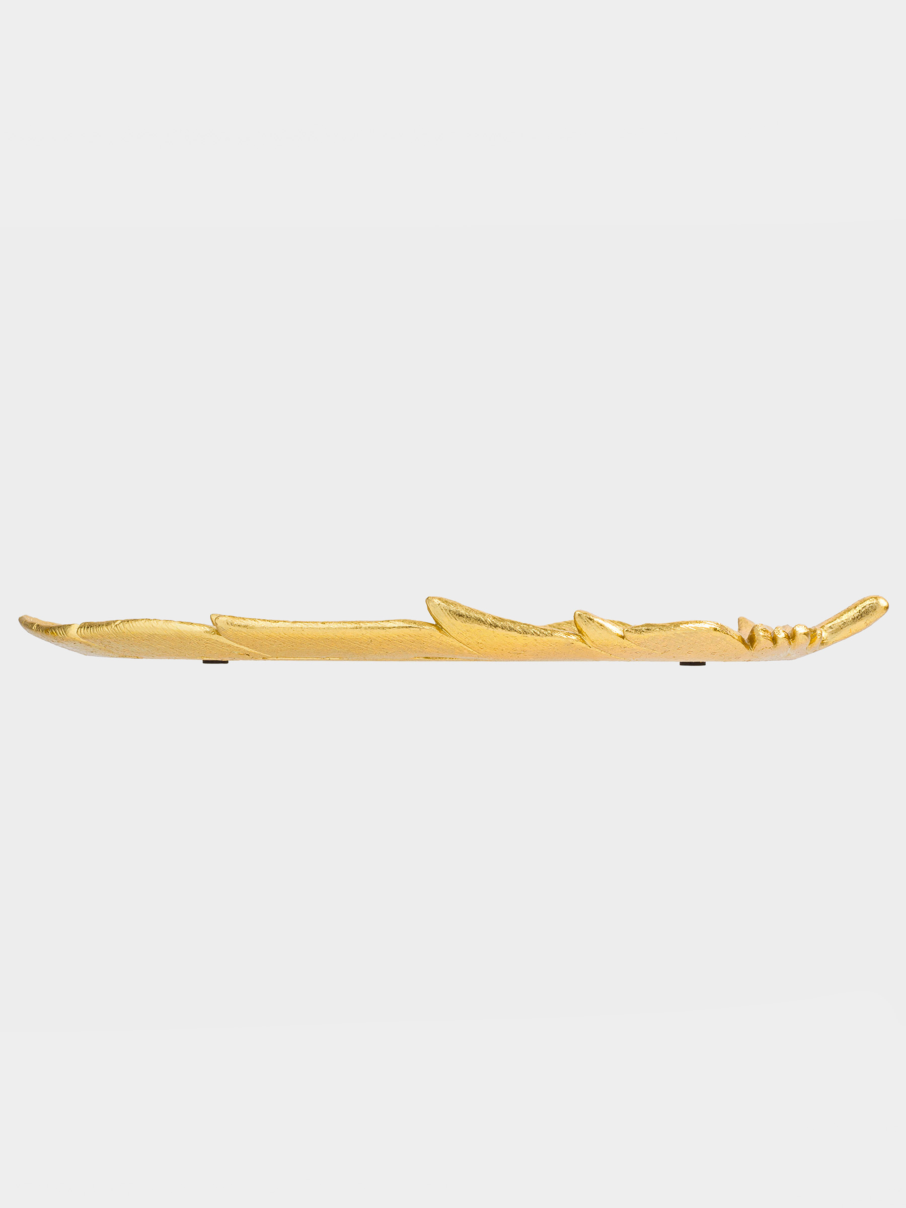 Блюдо декоративное, 36х17 см, полирезин, золотистое, Перо, Feather, image-2