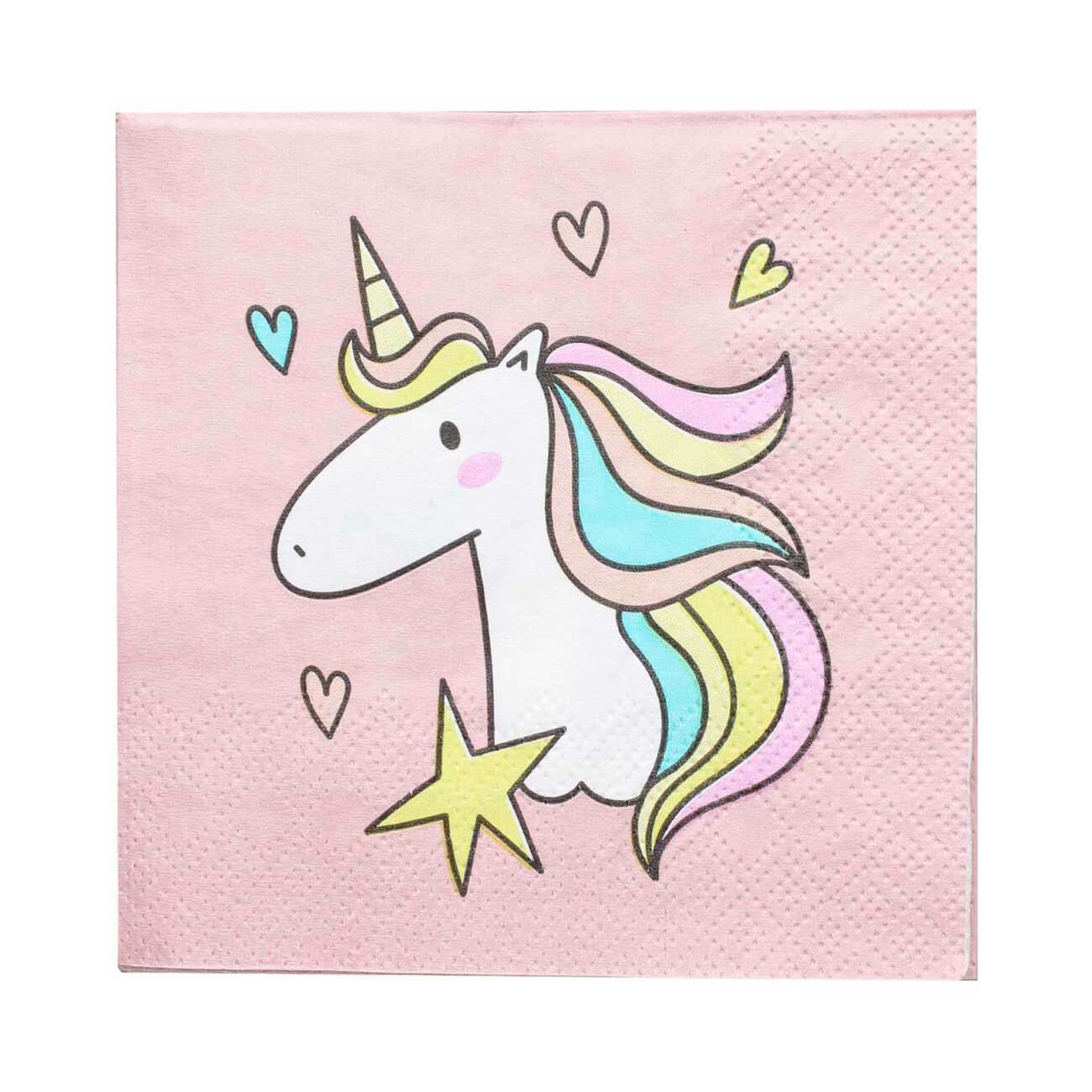 

Салфетки бумажные, 21х21 см, 20 шт, розовые, Единорог, Unicorn