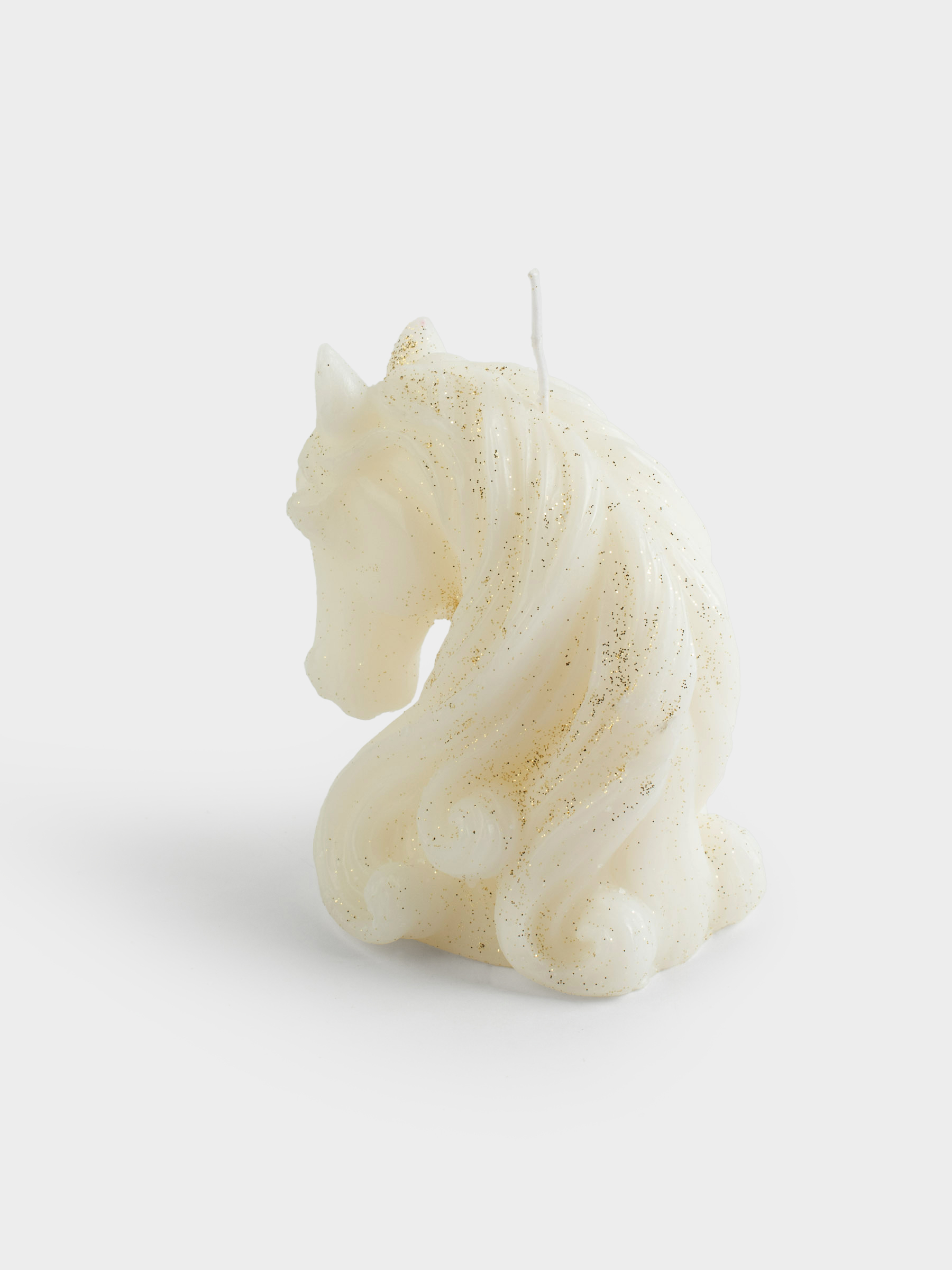Свеча, 7x10 см, с блестками, шампань, Лошадь, Horse gold, image-3