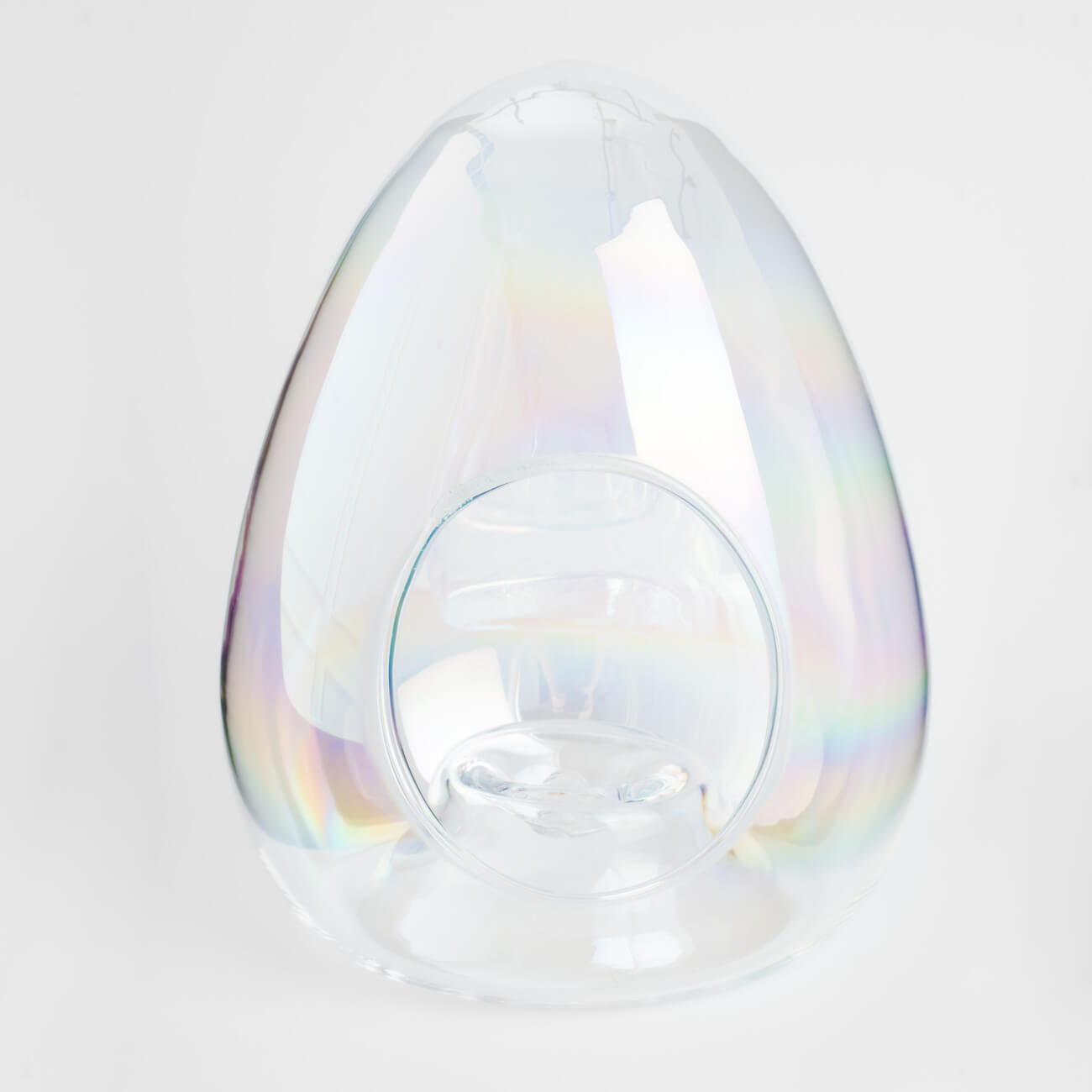 Конфетница, 17х23 см, стекло, перламутр, Яйцо, Clear polar