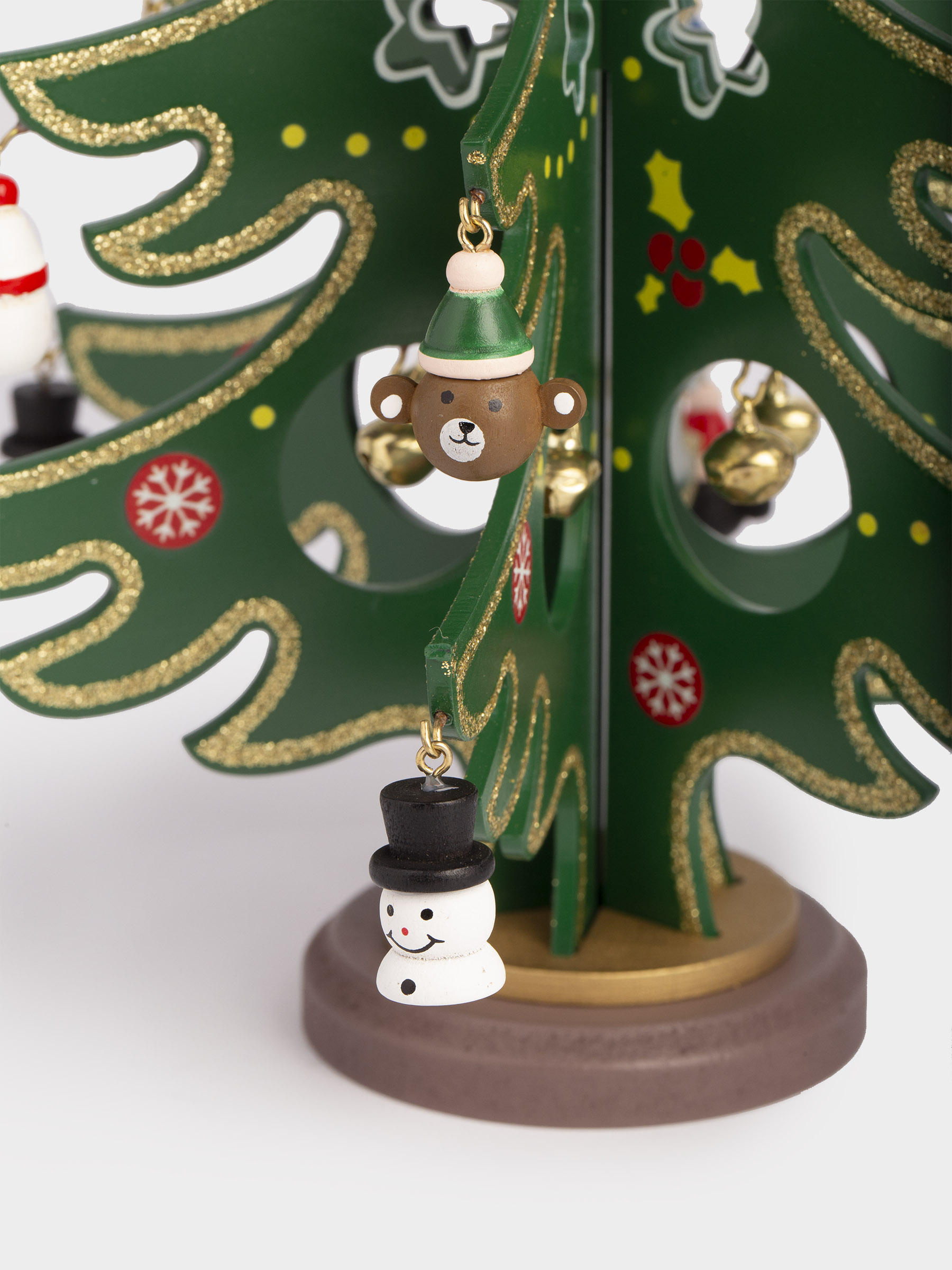 Статуэтка, 29 см, с подвесками, МДФ, зеленая, Ель с игрушками, Christmas style, image-4