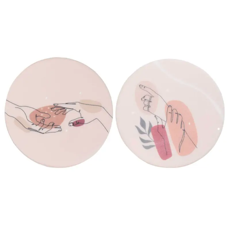 Подставка под кружку, 10 см, 2 шт, силикон, бежевая, Руки, Hand