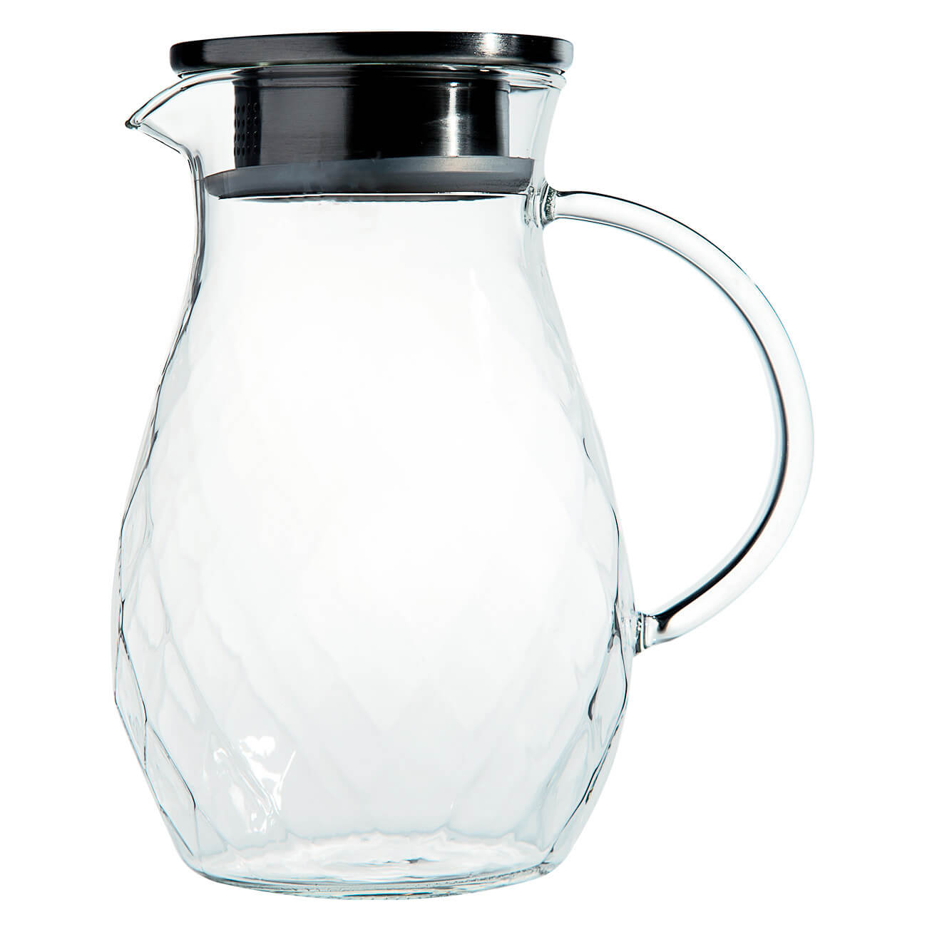 Kuchenland Кувшин, 1,2 л, с крышкой - фильтром, стекло Б, Diamond эко бутылка с фильтром и чехлом everblooming 750 мл стекло
