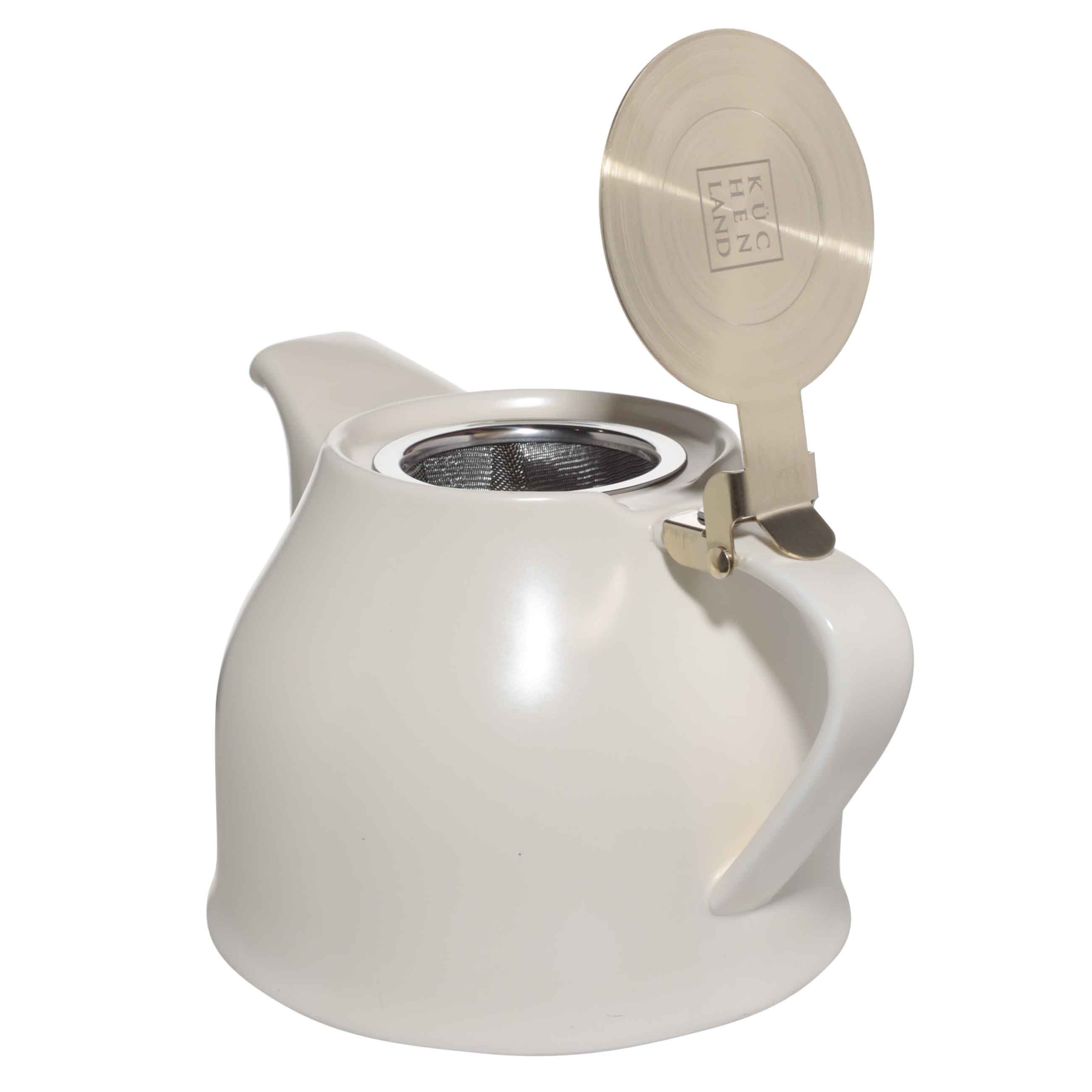 Чайник заварочный, 1 л, керамика/сталь, молочно-золотистый, Kettle ceramo изображение № 2