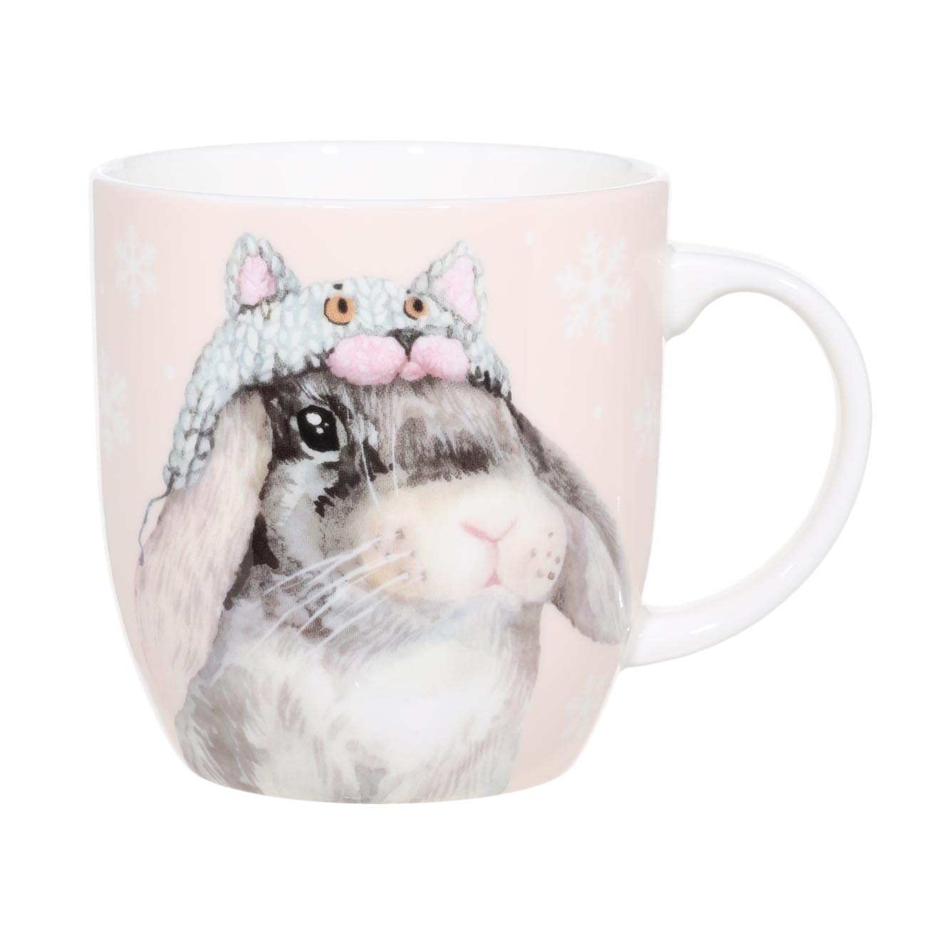

Кружка, детская, 350 мл, фарфор F, сиреневая, Кролик в шапке кота, Rabbit