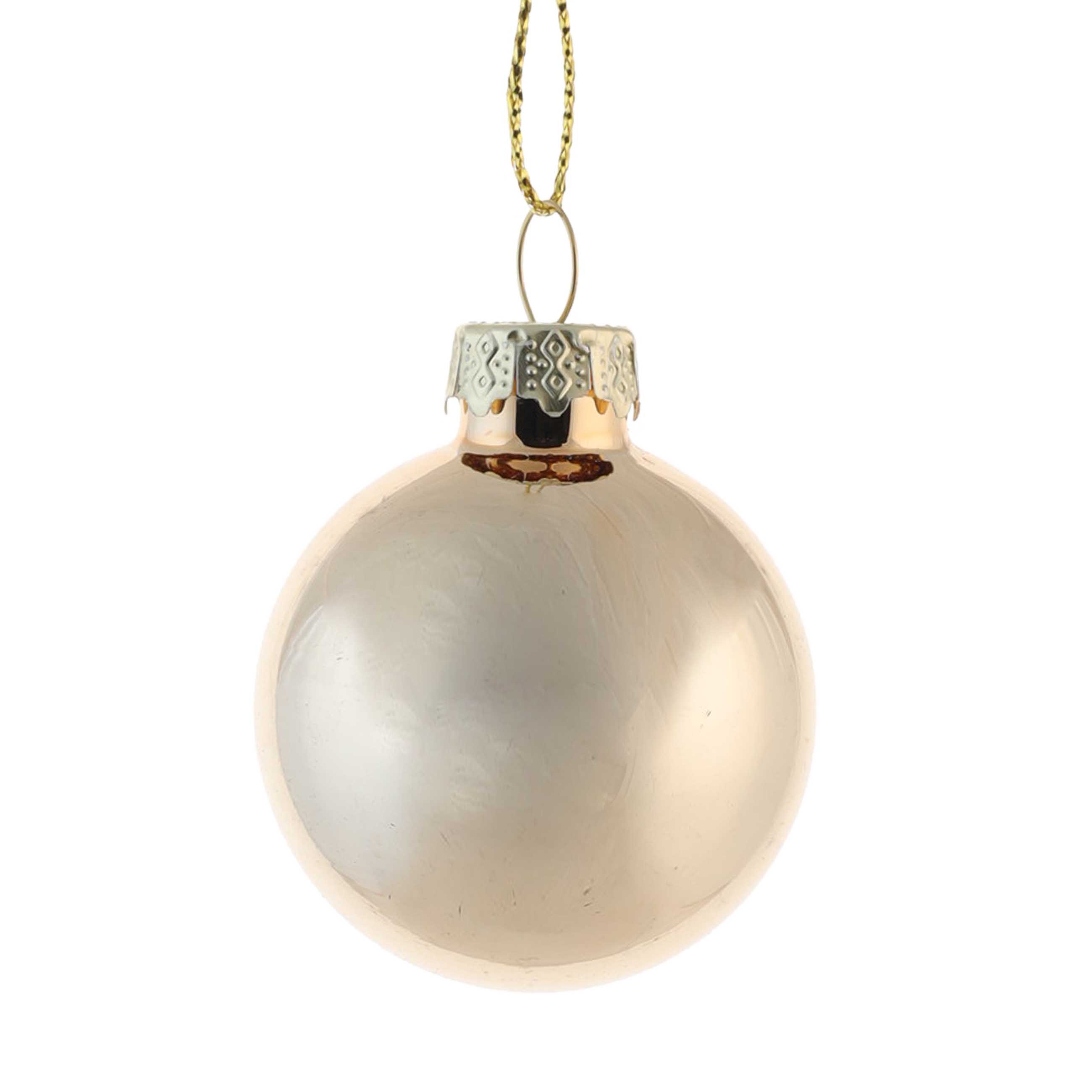 Набор елочных игрушек, 4 см, 8 шт, стекло, золотистый, Шар, Ball sparkle, image-1
