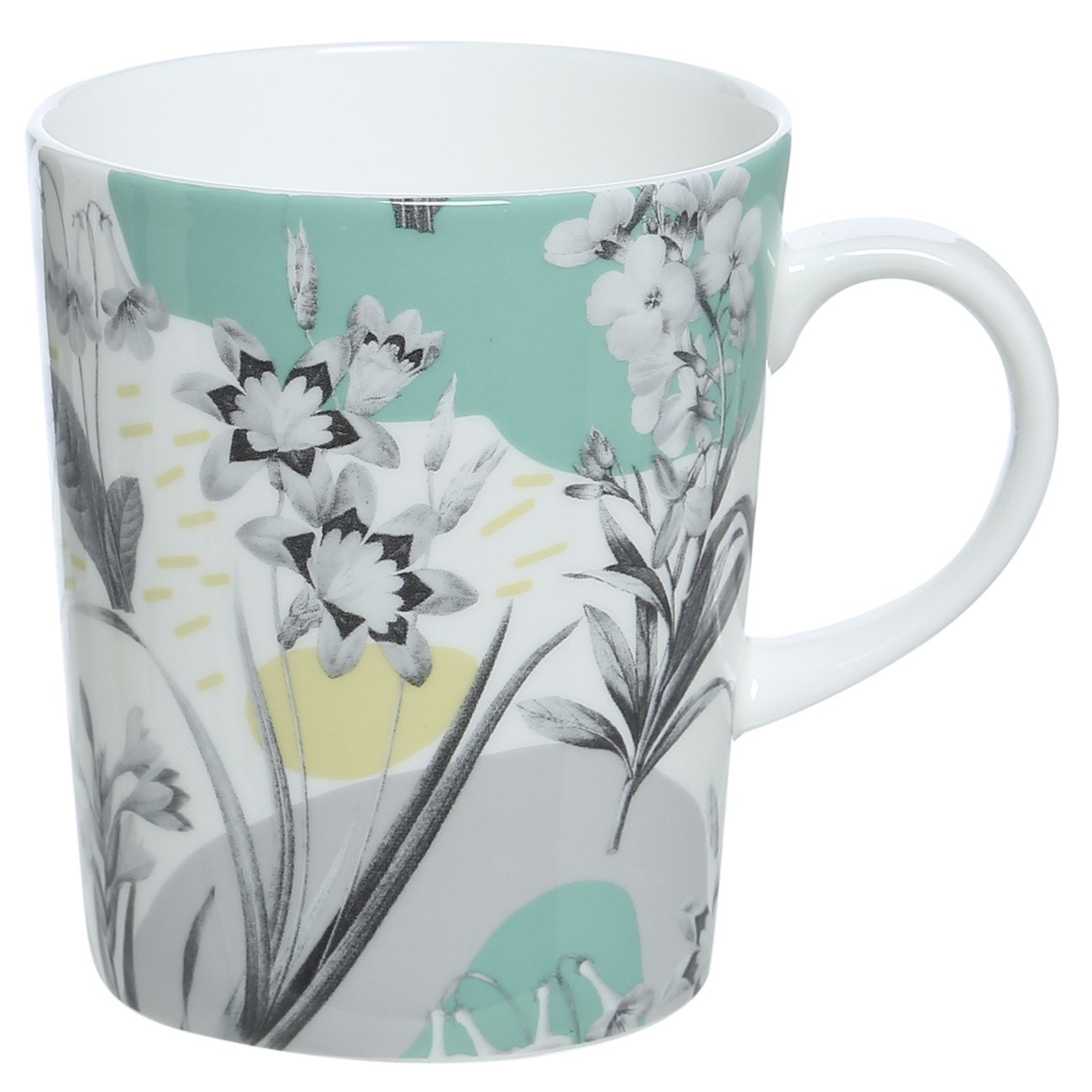 

Кружка, 380 мл, фарфор F, зеленая, Цветы, Meadow flower