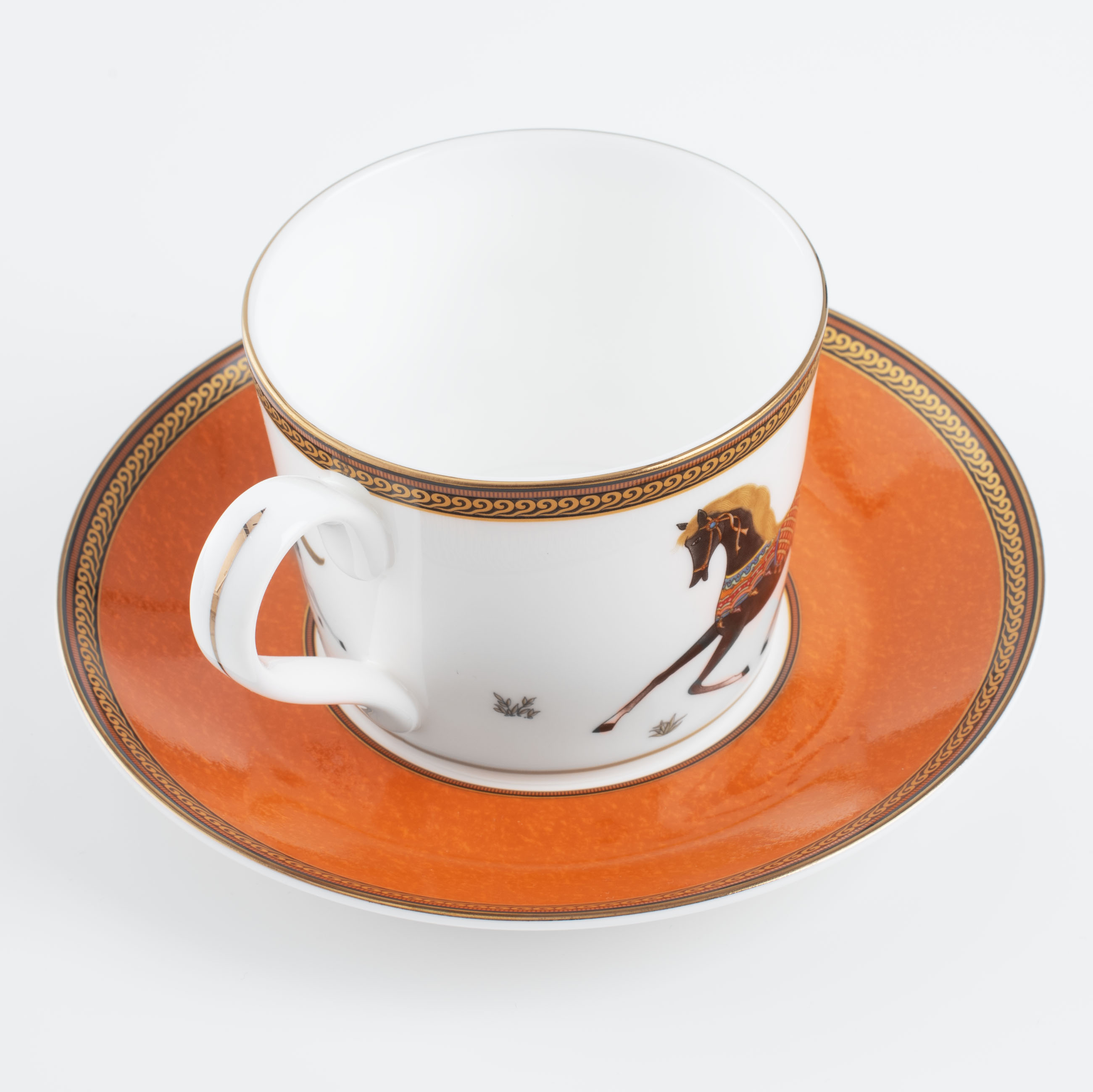 Пара чайная, 1 перс, 2 пр, 250 мл, фарфор F, коричневая, Скачки, Blue wind изображение № 3