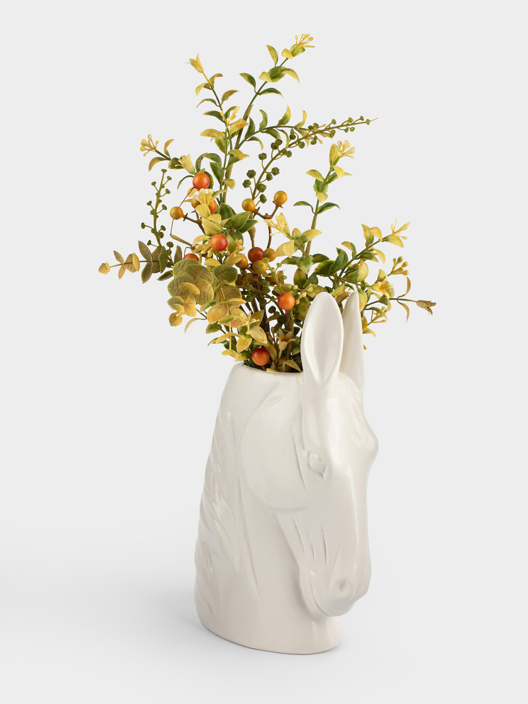 Ваза для цветов, 25 см, декоративная, фарфор P, белая, Конь, Horse white, image-6