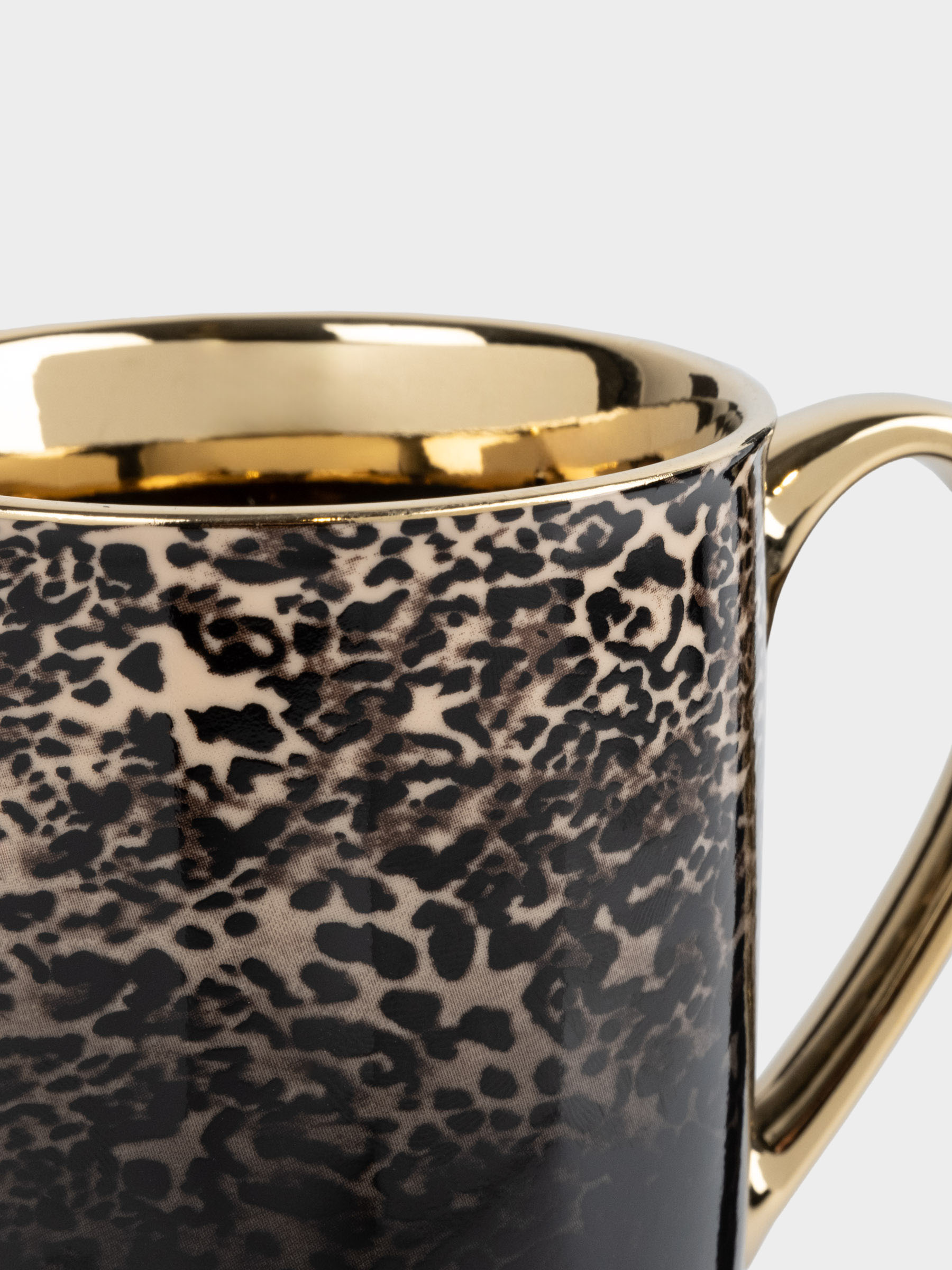 Кружка, 300 мл, фарфор N, черно-золотистая, Леопард, Leopard, image-2