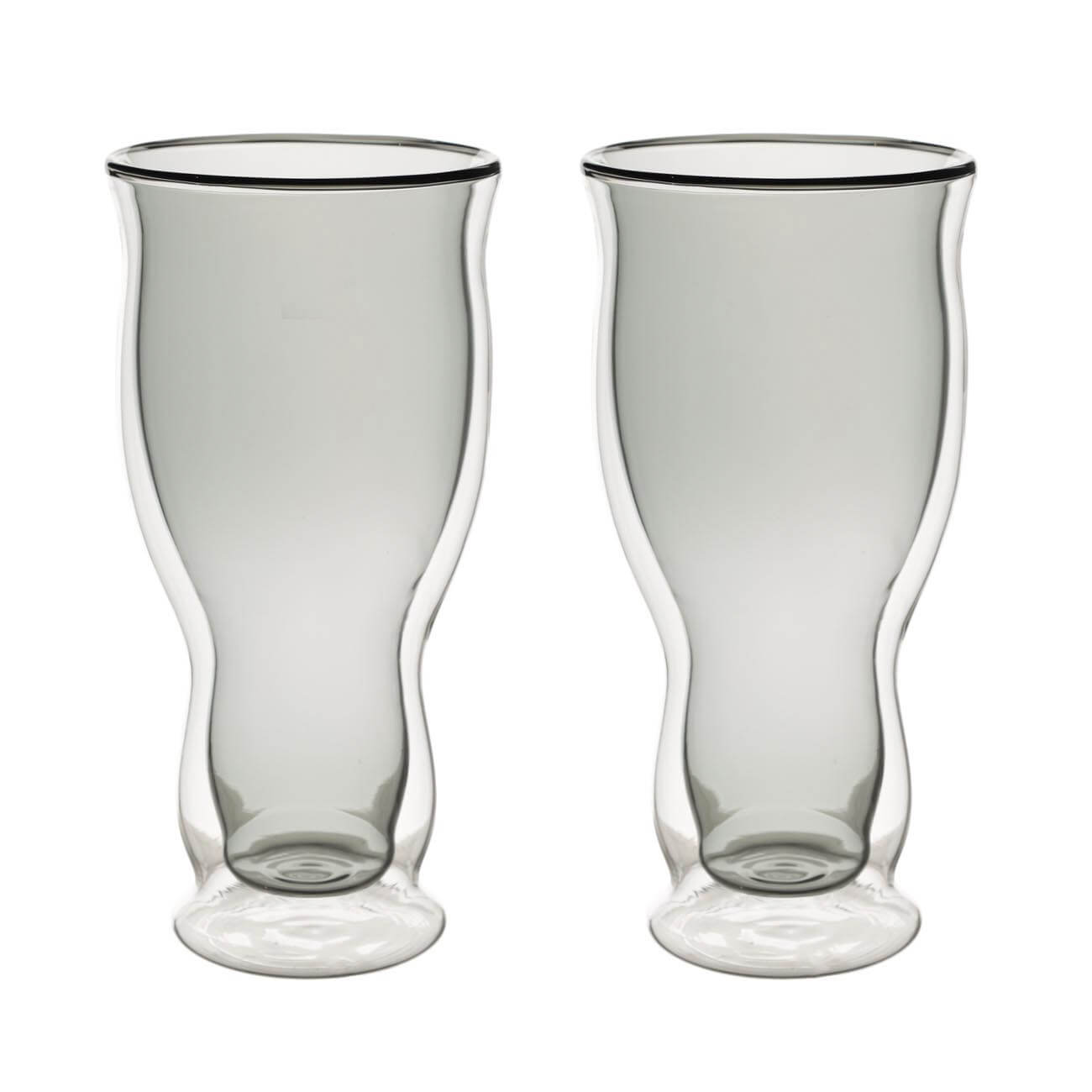 

Стакан для пива, 390 мл, 2 шт, стекло Б, серый, Air shape