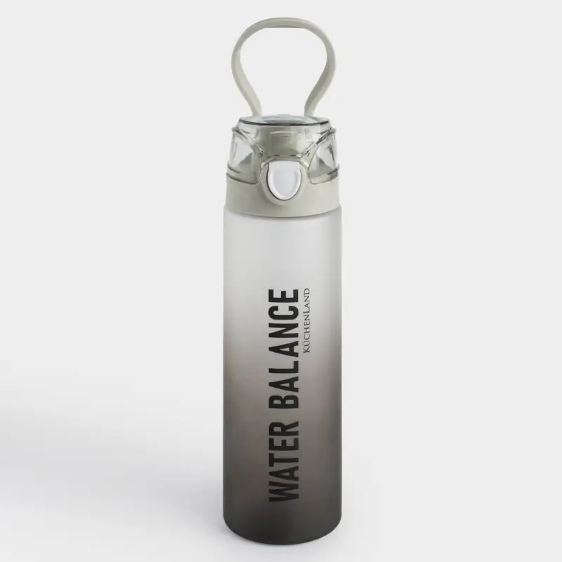 Бутылка для воды, 900 мл, пластик/силикон, серая, Water balance, Sport, image-0