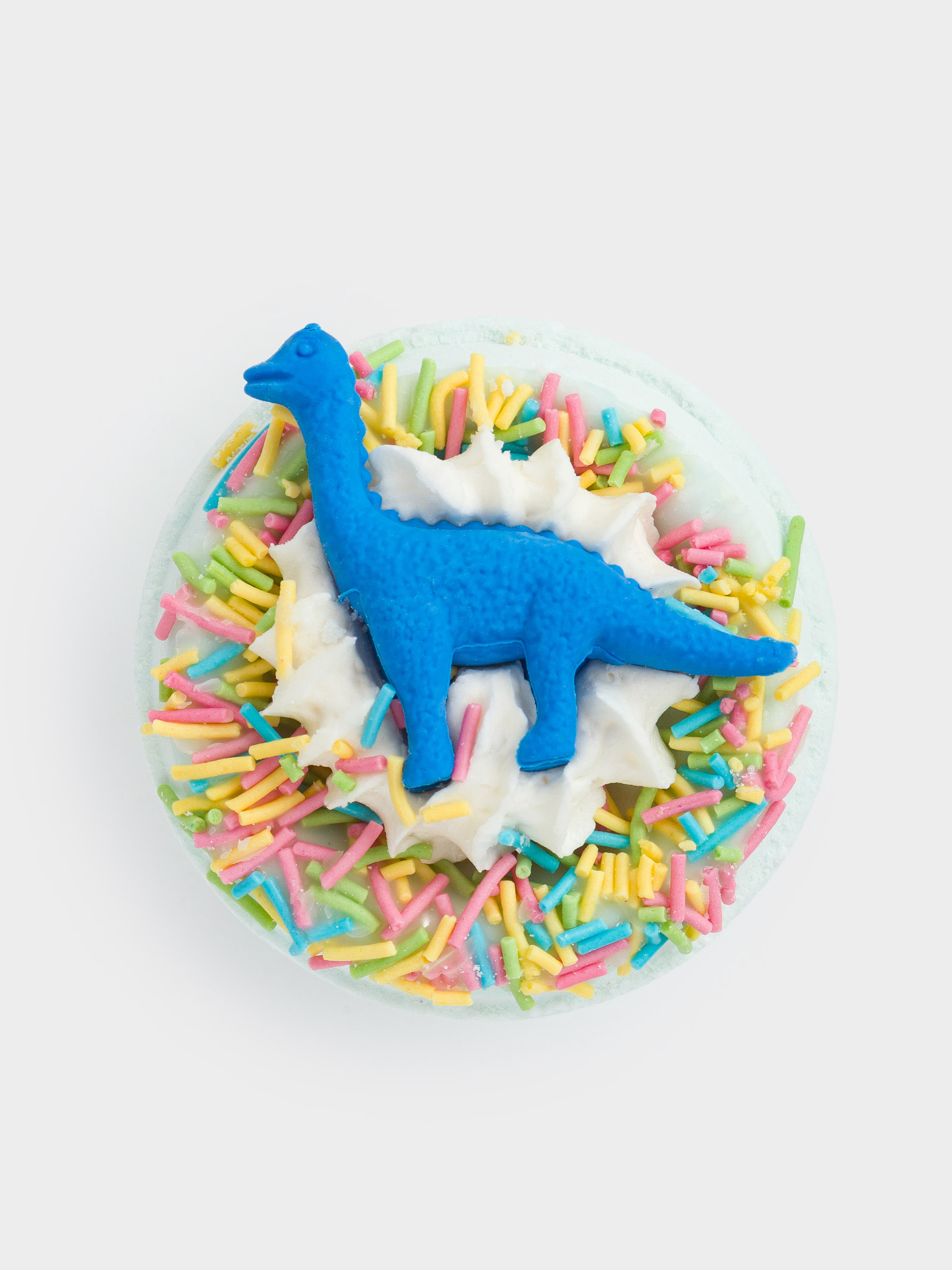 Бомбочка для ванны, 130 гр, с игрушкой, голубая, Ежевика, Динозавр, Dino, image-0