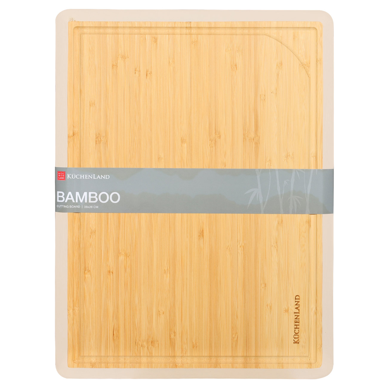 Доска разделочная, 38x28 см, бамбук, прямоугольная, молочный кант, Bamboo