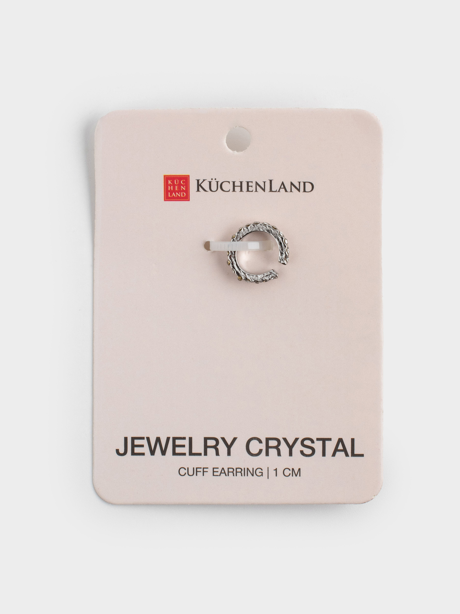 Серьга-кафф, 1 см, металл, серебристая, Кристаллы, Jewelry crystal, image-4