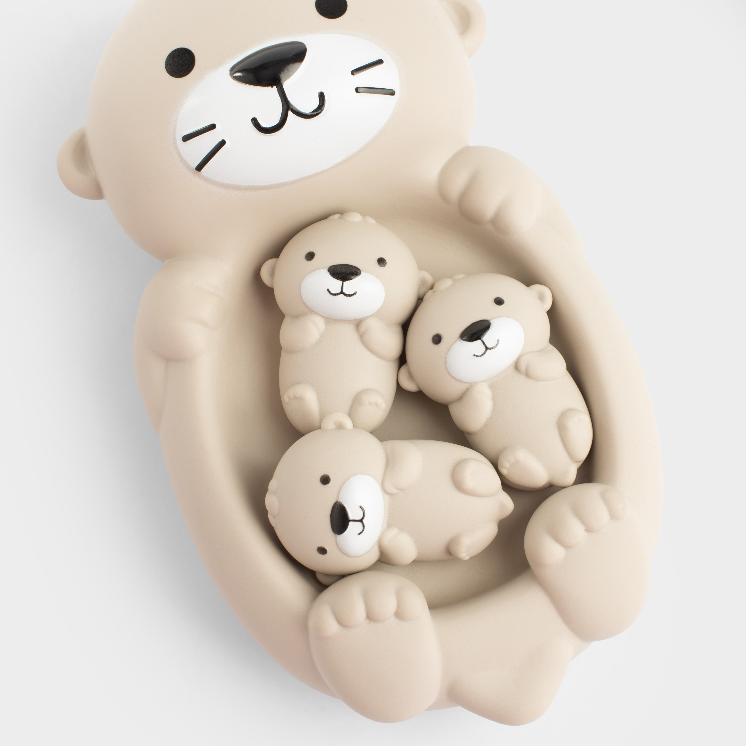 Набор игрушек для купания, 4 пр, ПВХ, бежевый, Выдра с семьей, Kiddy, image-3