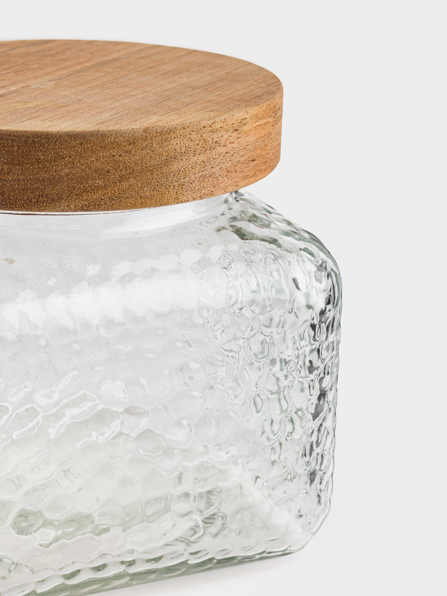 Банка для сыпучих продуктов, 1,2 л, стекло/дерево, Ripply wood, image-5
