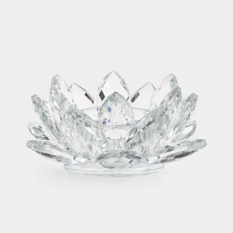 Подсвечник, 11 см, для чайной свечи, кристальное стекло, Цветок, Crystal flower