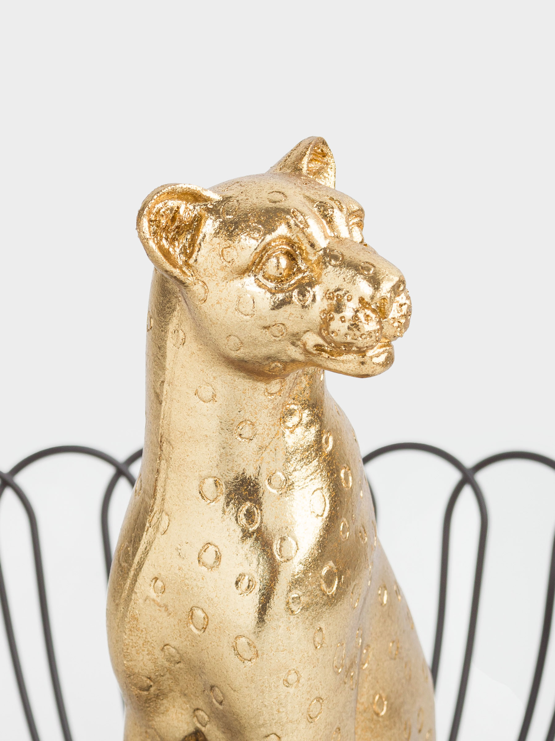 Корзина для фруктов, 29 см, металл/полирезин, черно-золотистая, Гепард, Panther