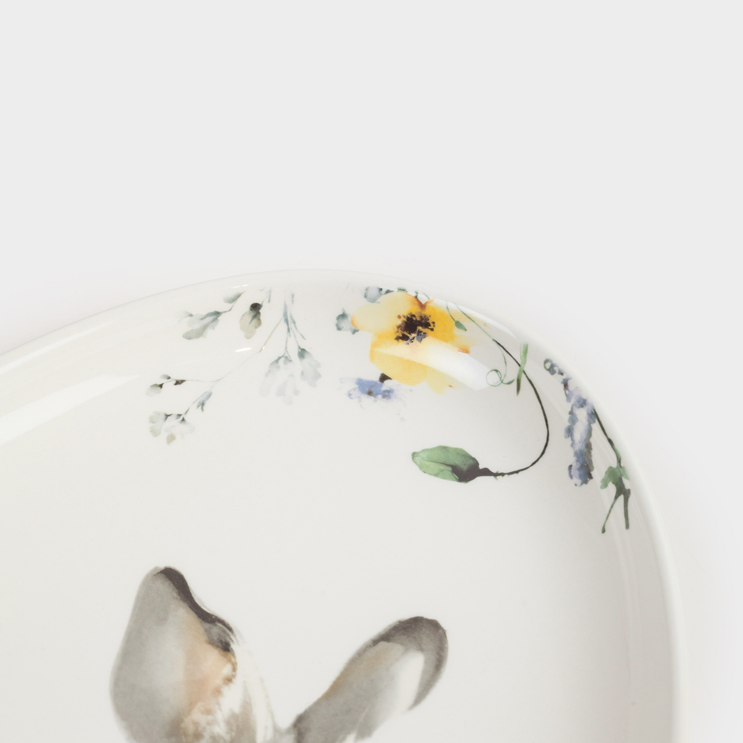 Блюдо, 25х20 см, керамика, белое, Яйцо, Кролик и цыпленок, Easter, image-1