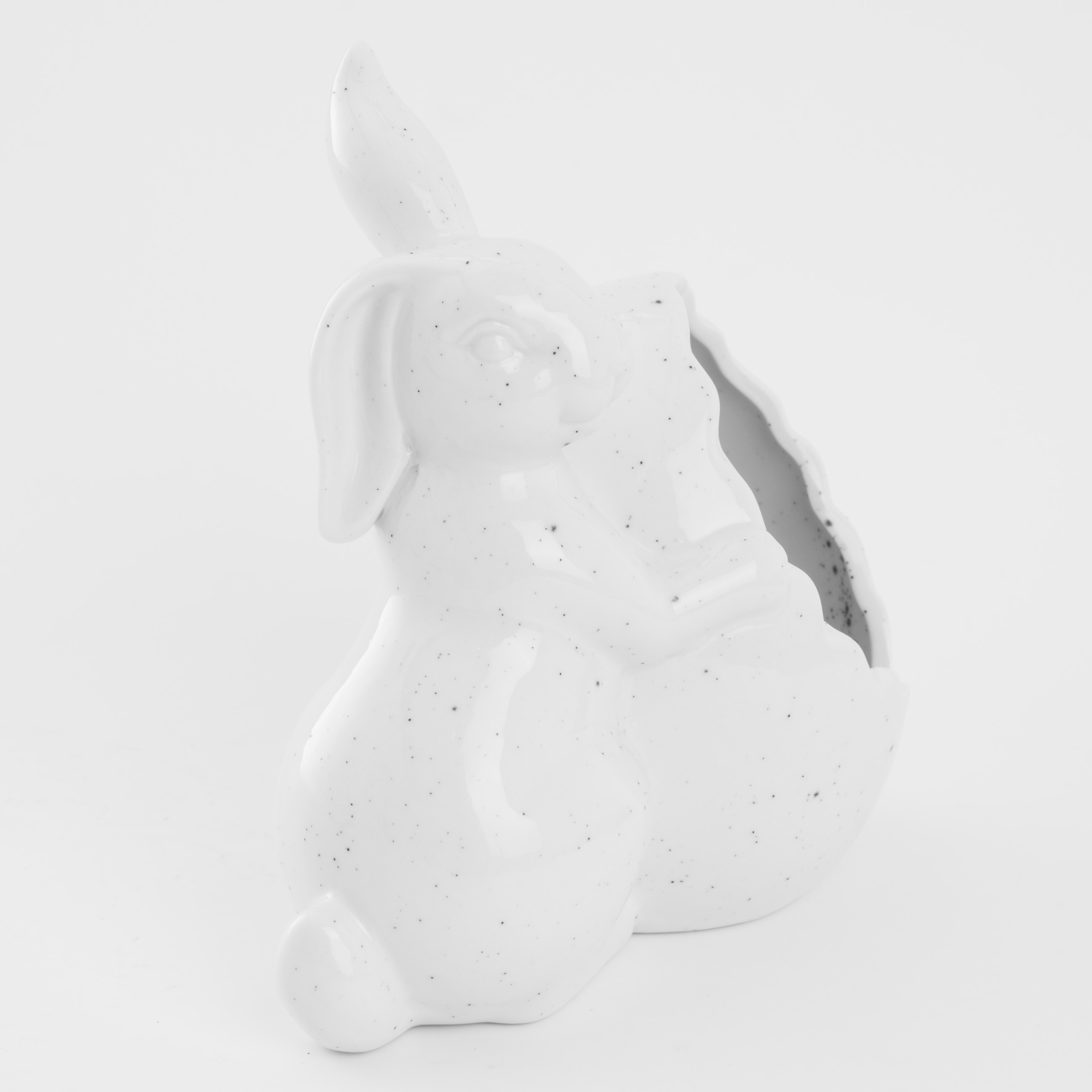 Конфетница, 15х14 см, фарфор P, молочная, в крапинку, Кролик с яйцом, Natural Easter изображение № 4