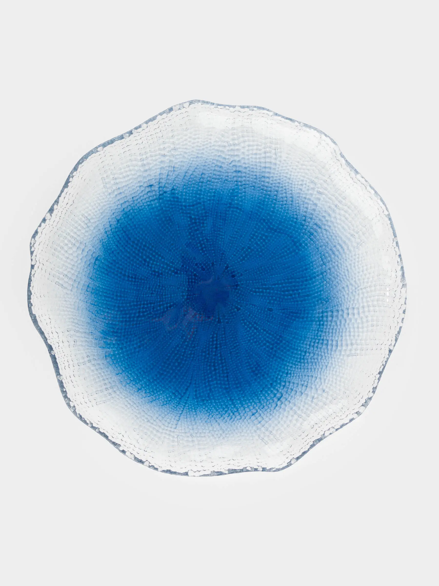 Тарелка обеденная, 28 см, стекло, синий градиент, Grain gradient, image-0