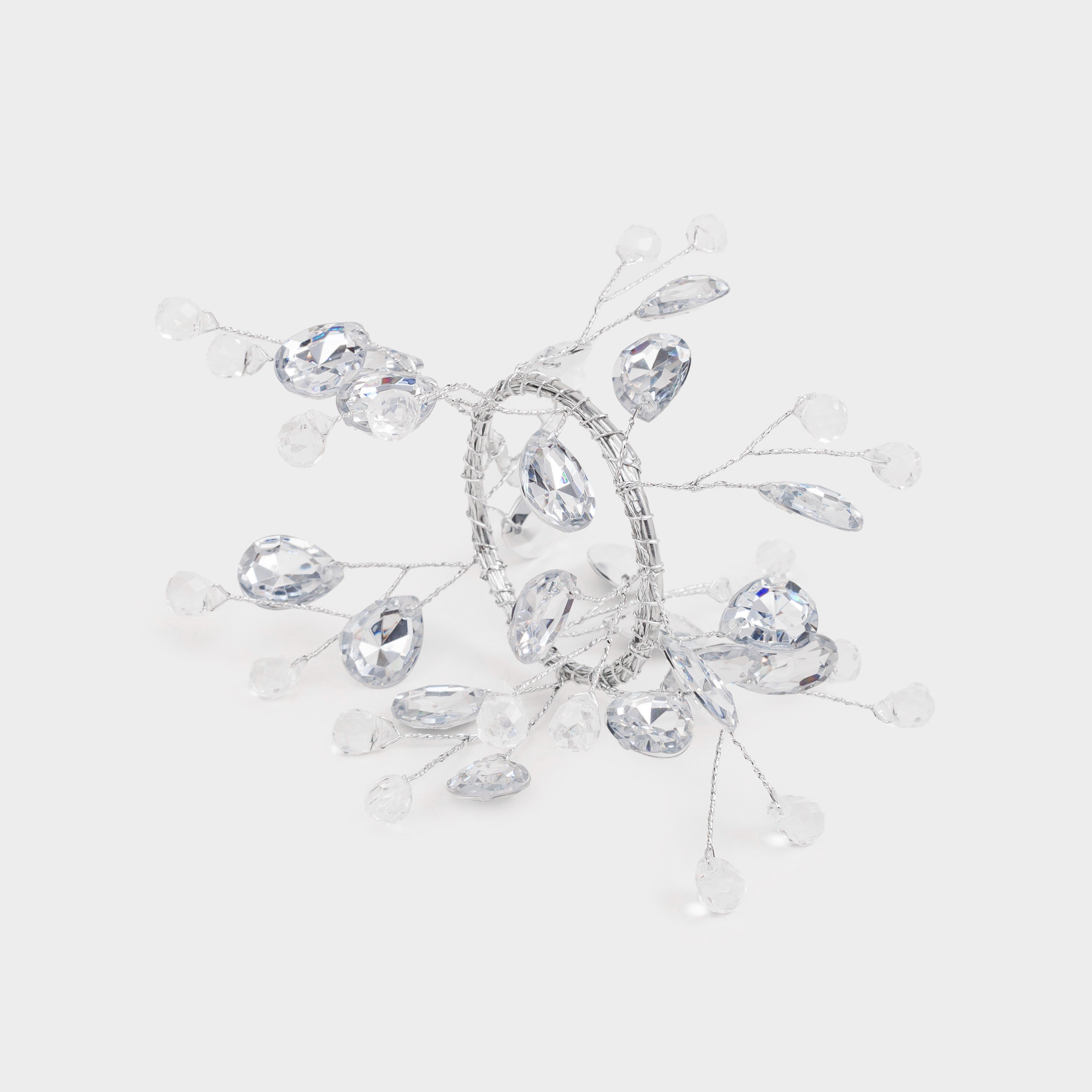 Кольцо для салфеток, 5 см, акрил/металл, серебристое, Кристаллы, Crystal decor, image-1
