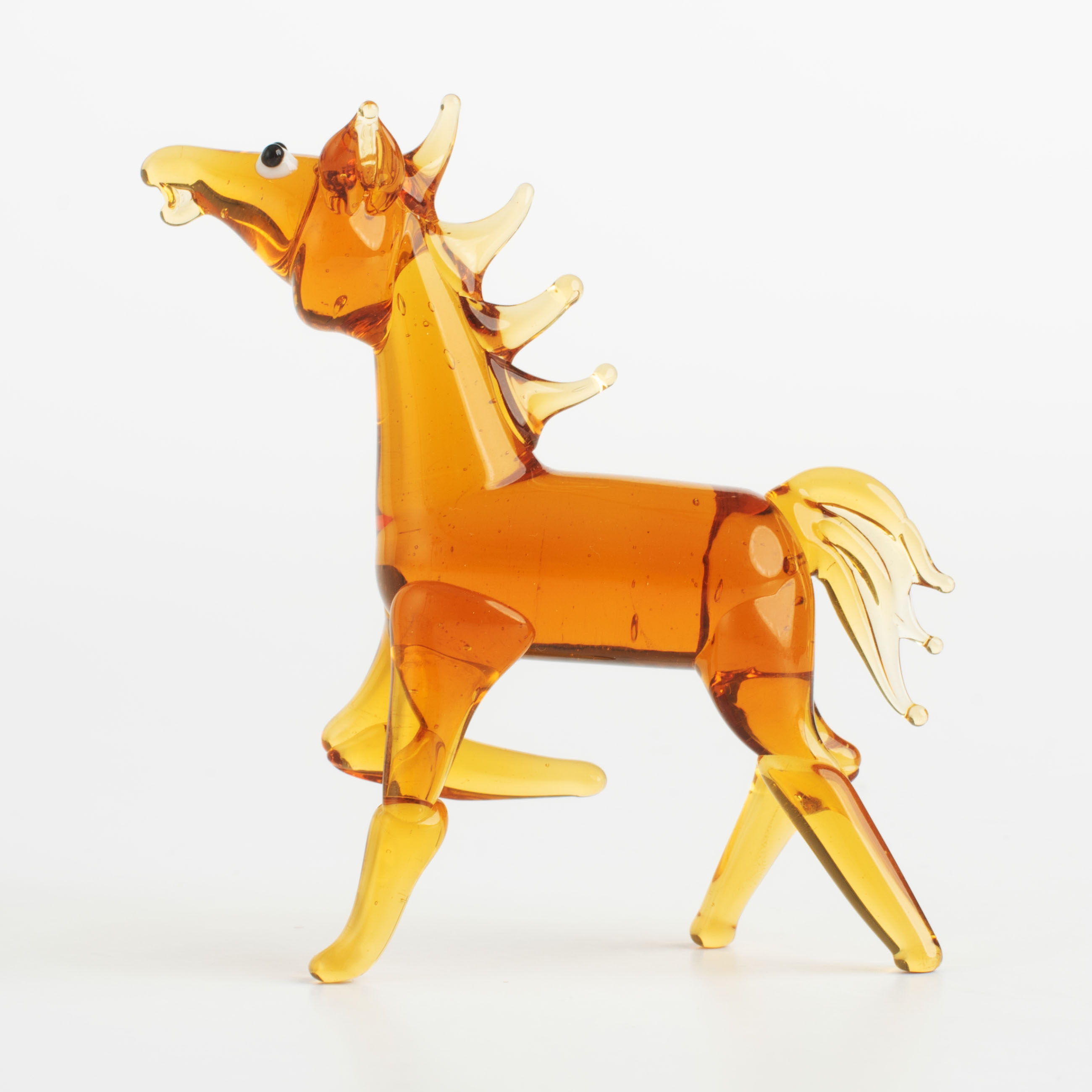 Статуэтка, 7 см, стекло, янтарная, Лошадь, Vitreous изображение № 2