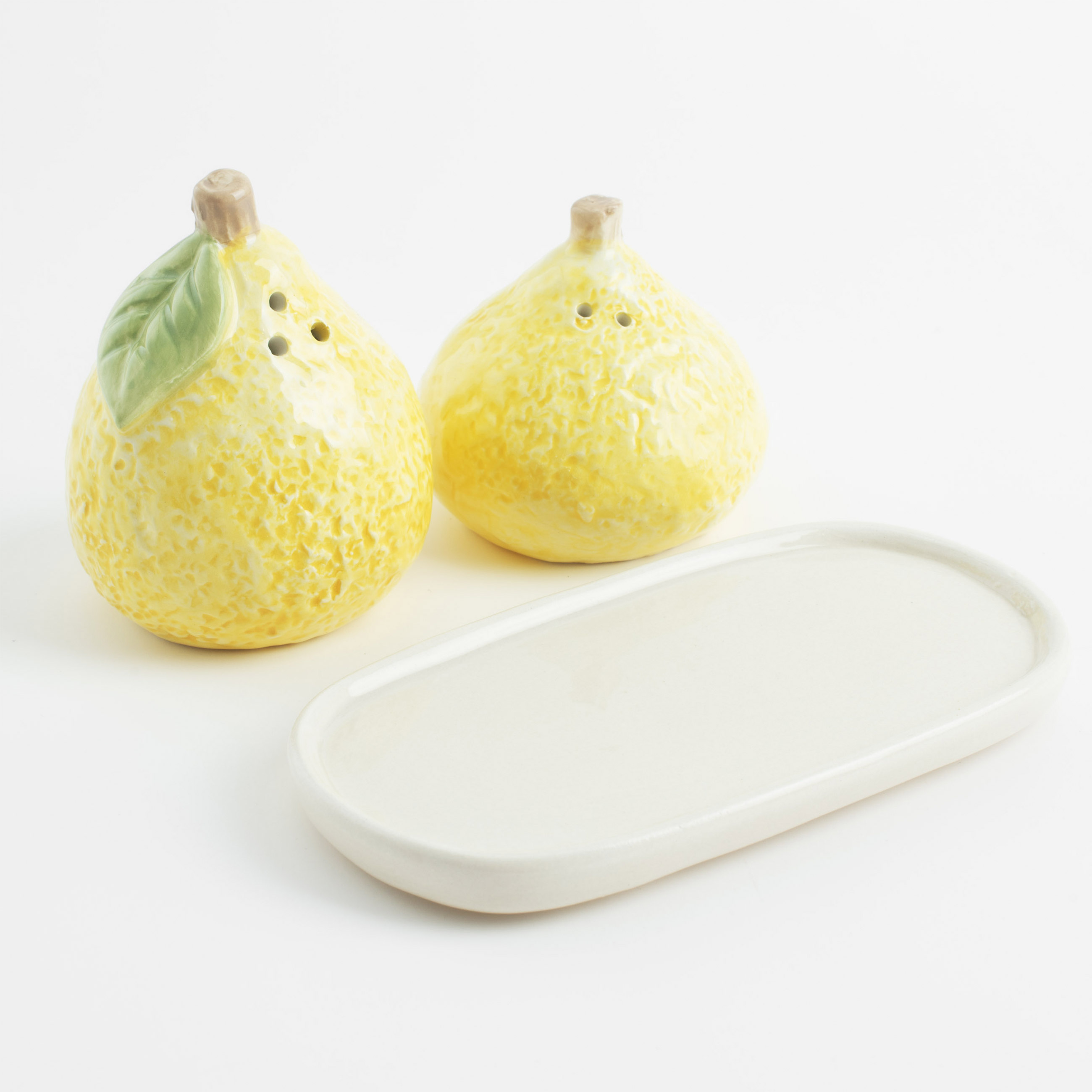 Набор для соли и перца, 8 см, на подставке, керамика, желтый, Лимоны, Sicily in bloom изображение № 5