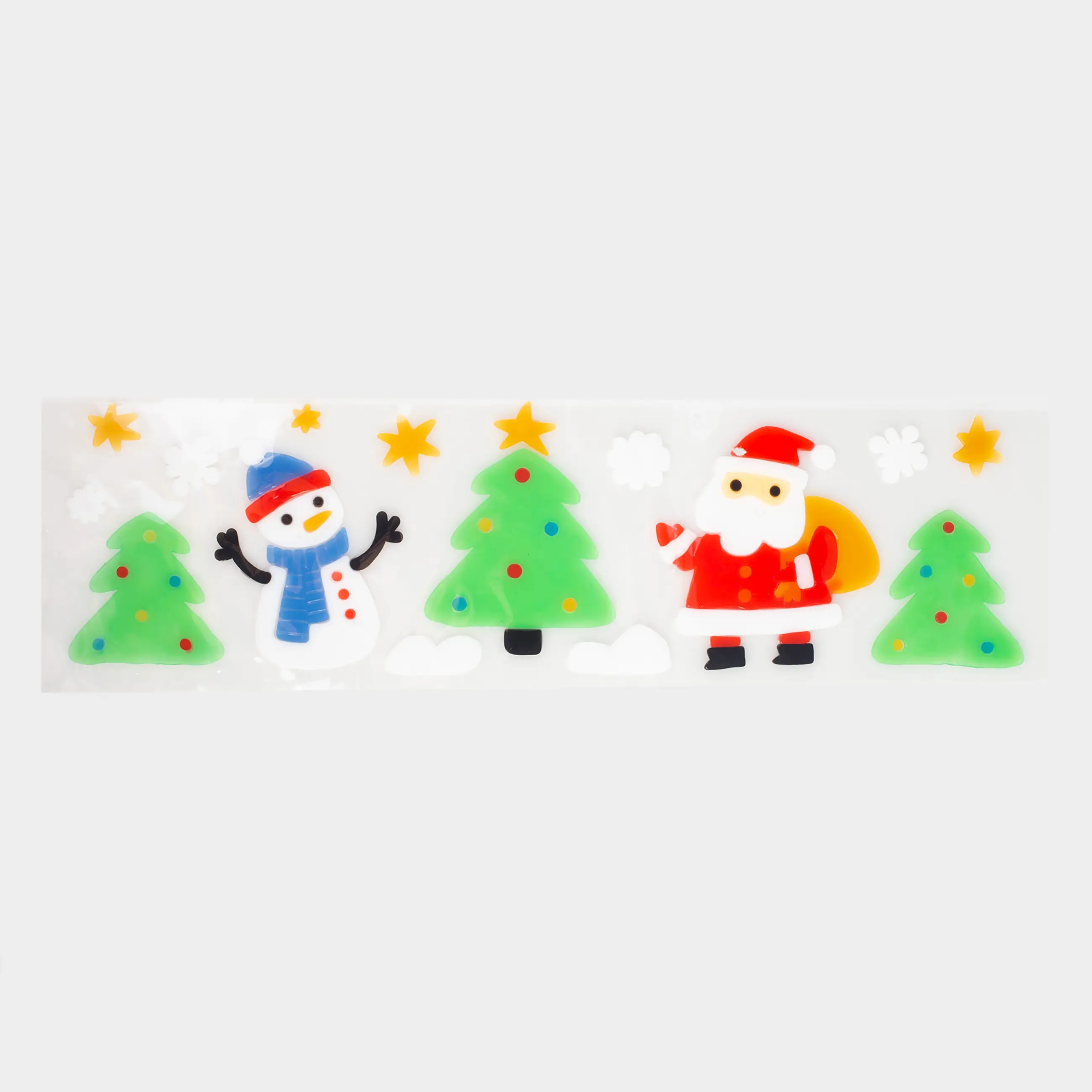 Набор наклеек, 14х50 см, многоразовые, термопластик, Санта, Christmas decal